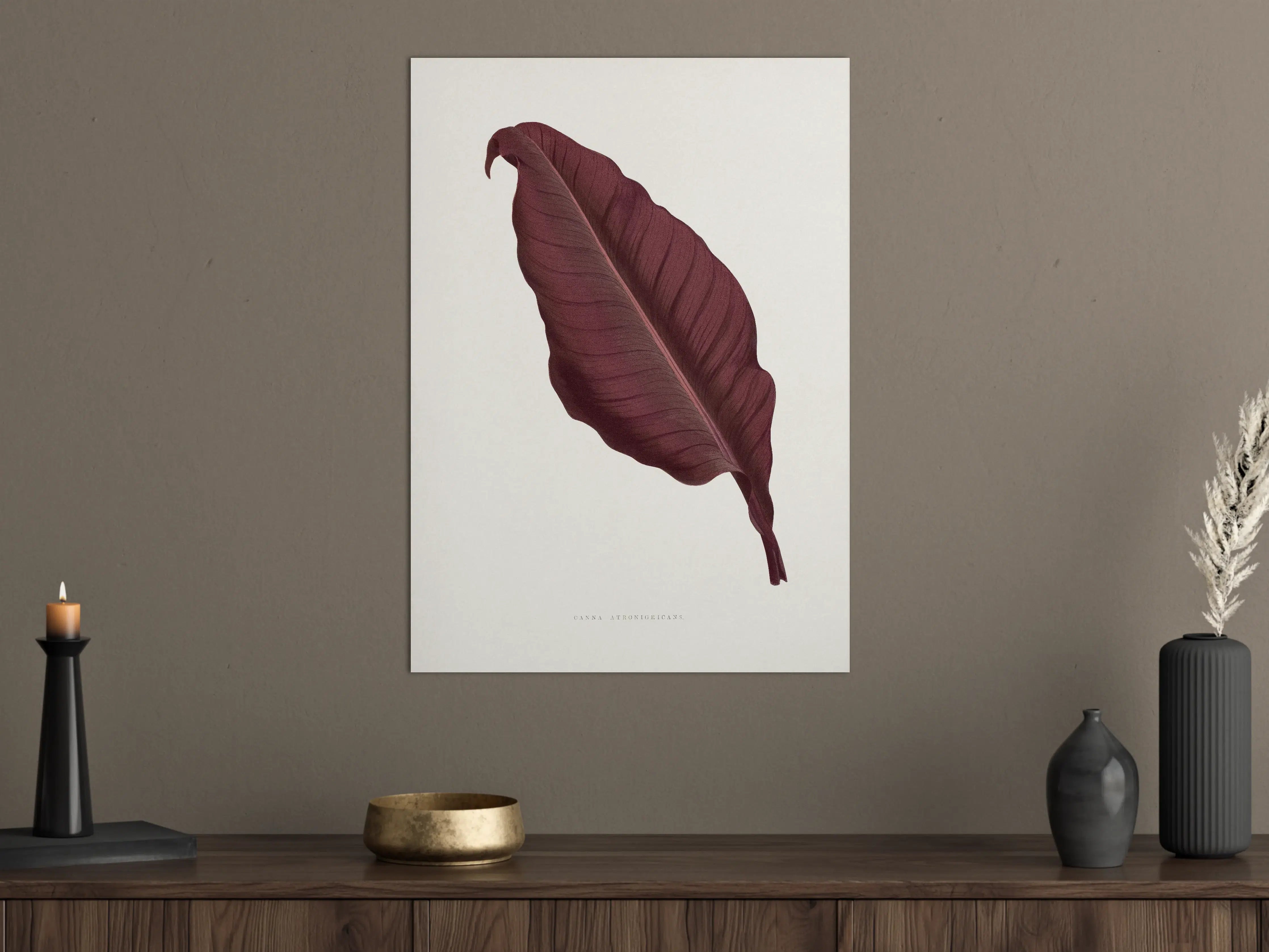 Große Wandbilder - Elegante Auberginenblatt-Illustration