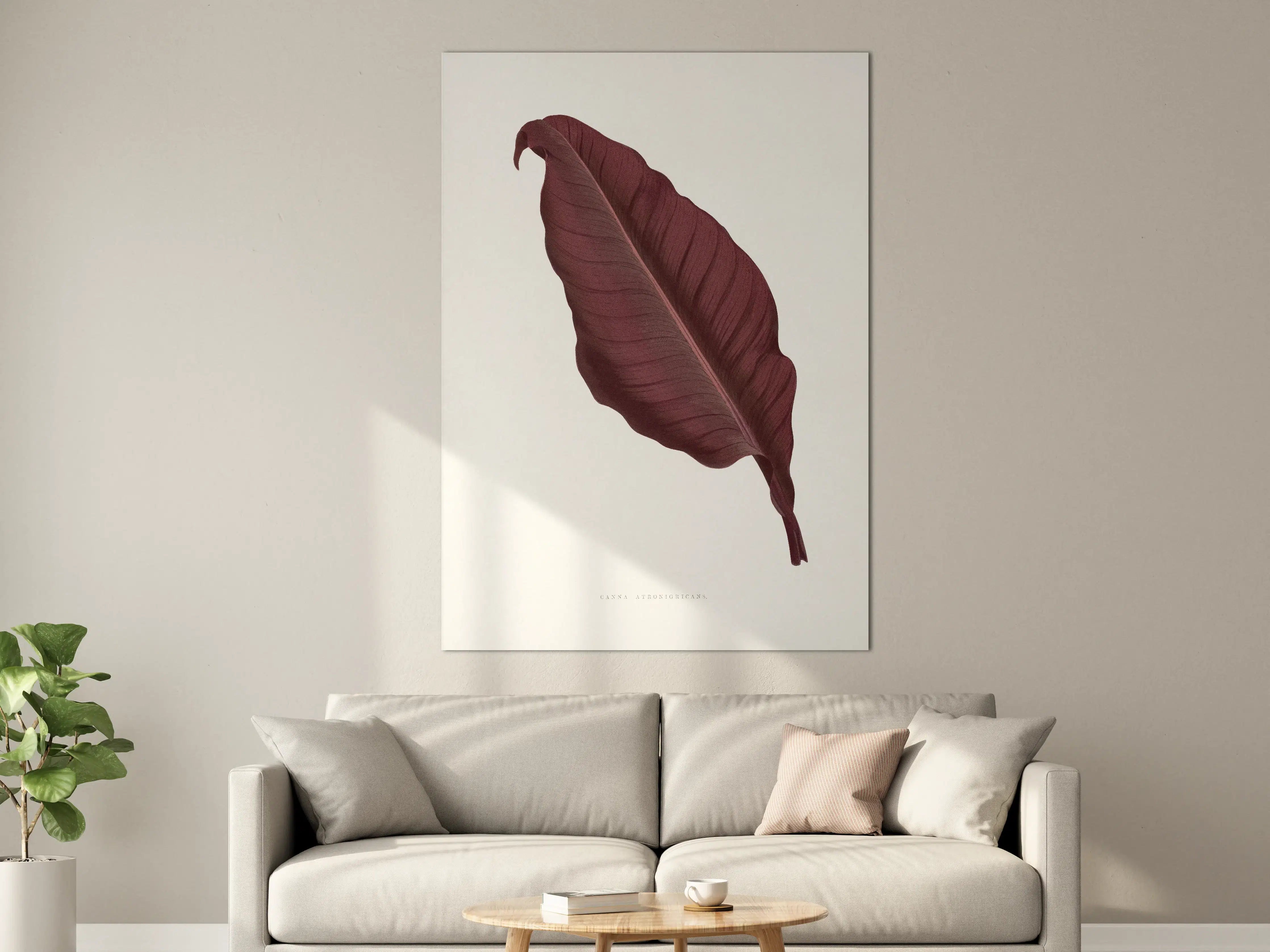 Große Wandbilder - Elegante Auberginenblatt-Illustration