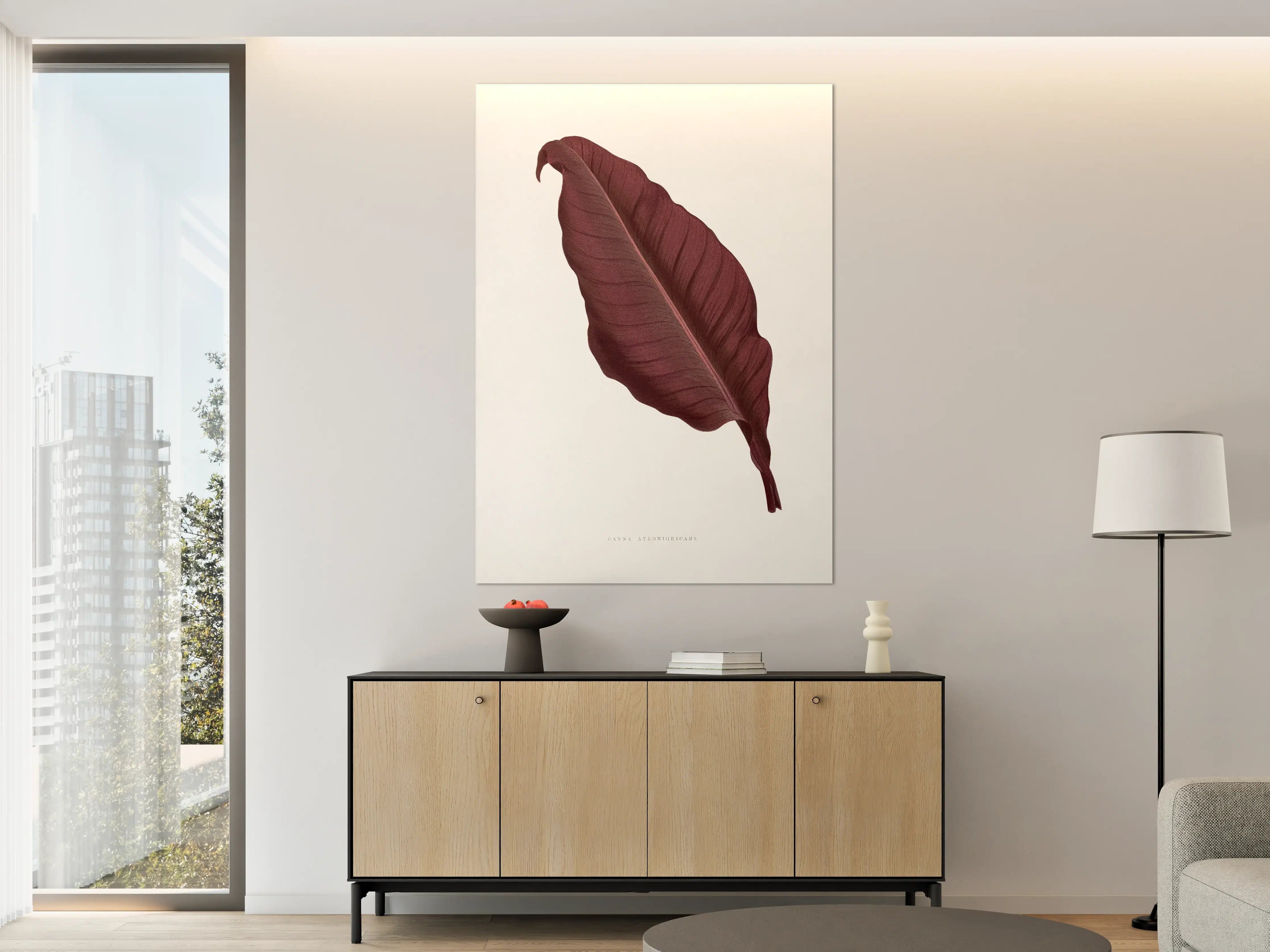 Große Wandbilder - Elegante Auberginenblatt-Illustration