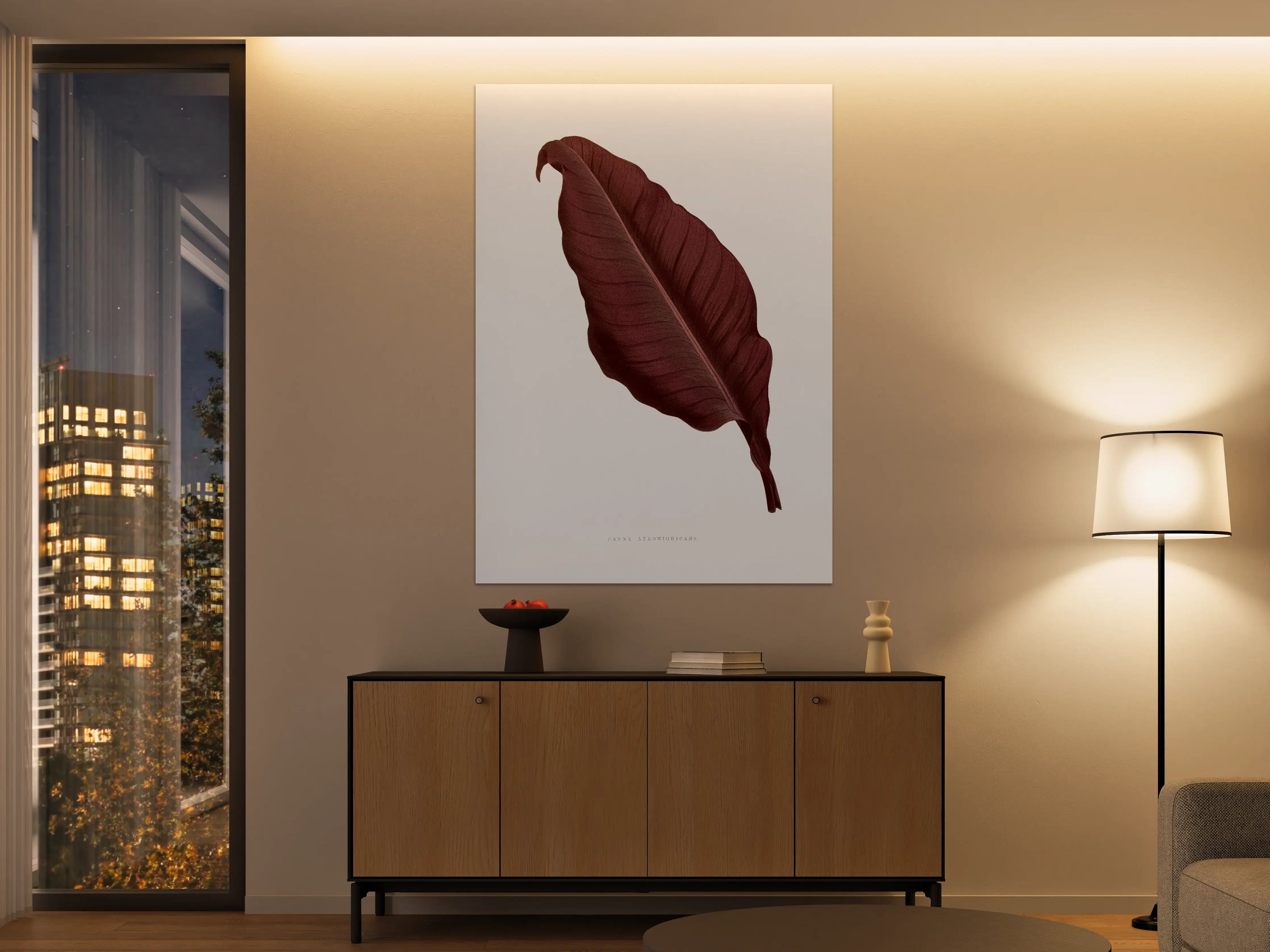 Große Wandbilder - Elegante Auberginenblatt-Illustration