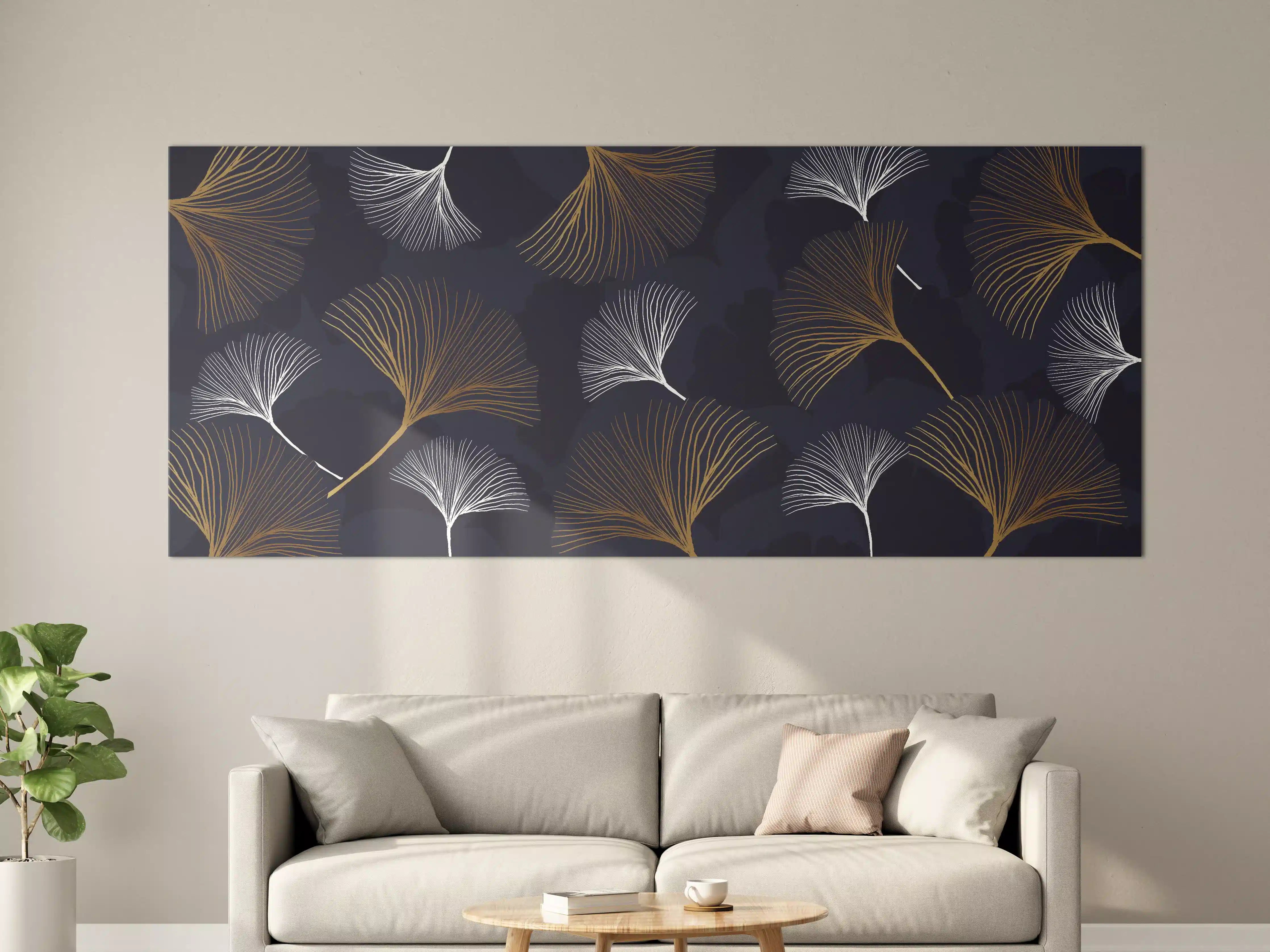 Große Wandbilder - Elegante Blattgold-Muster Tapete