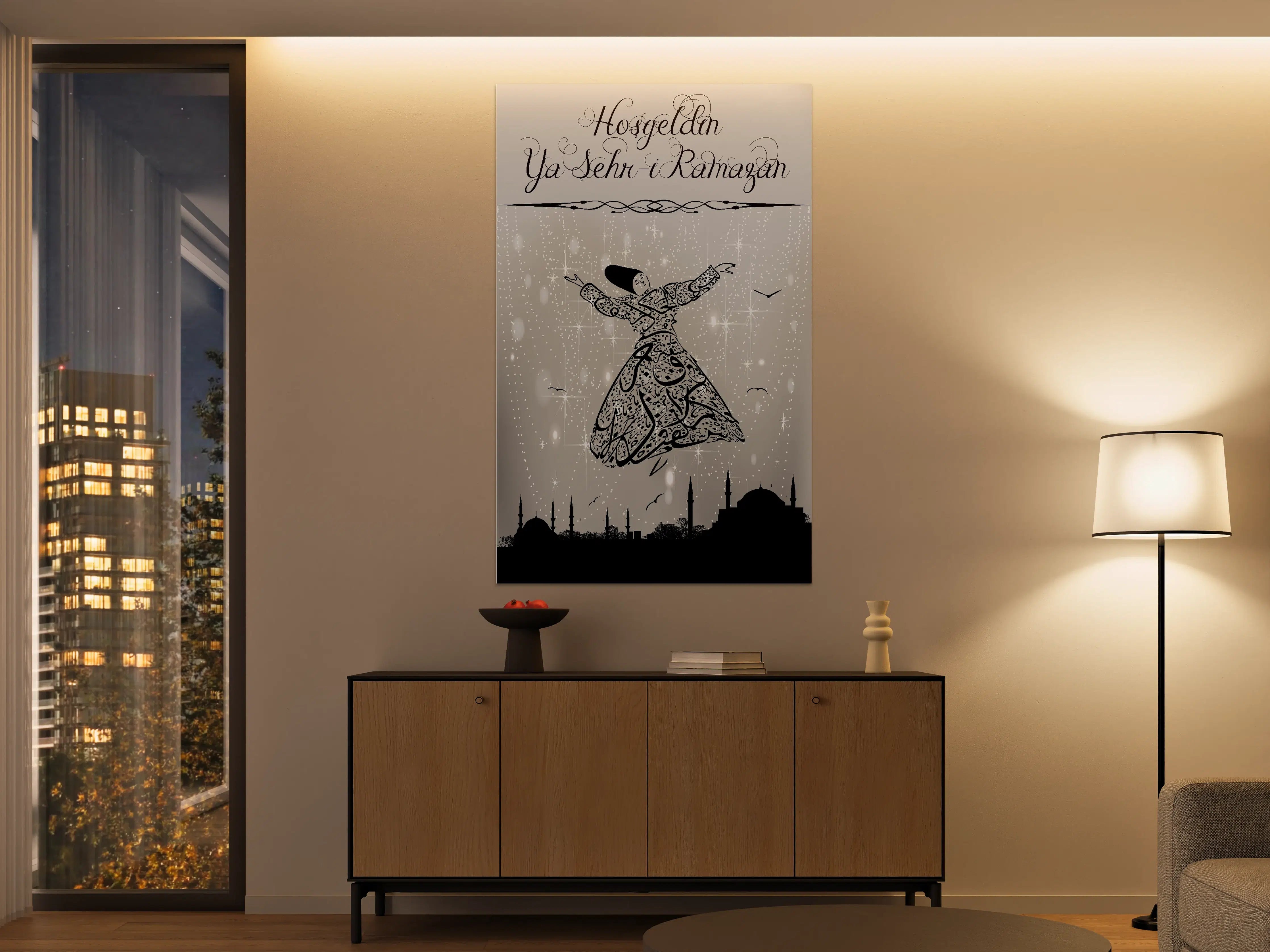 Große Wandbilder - Elegante Dubai Wüstenkulisse bei Sonnenaufgang