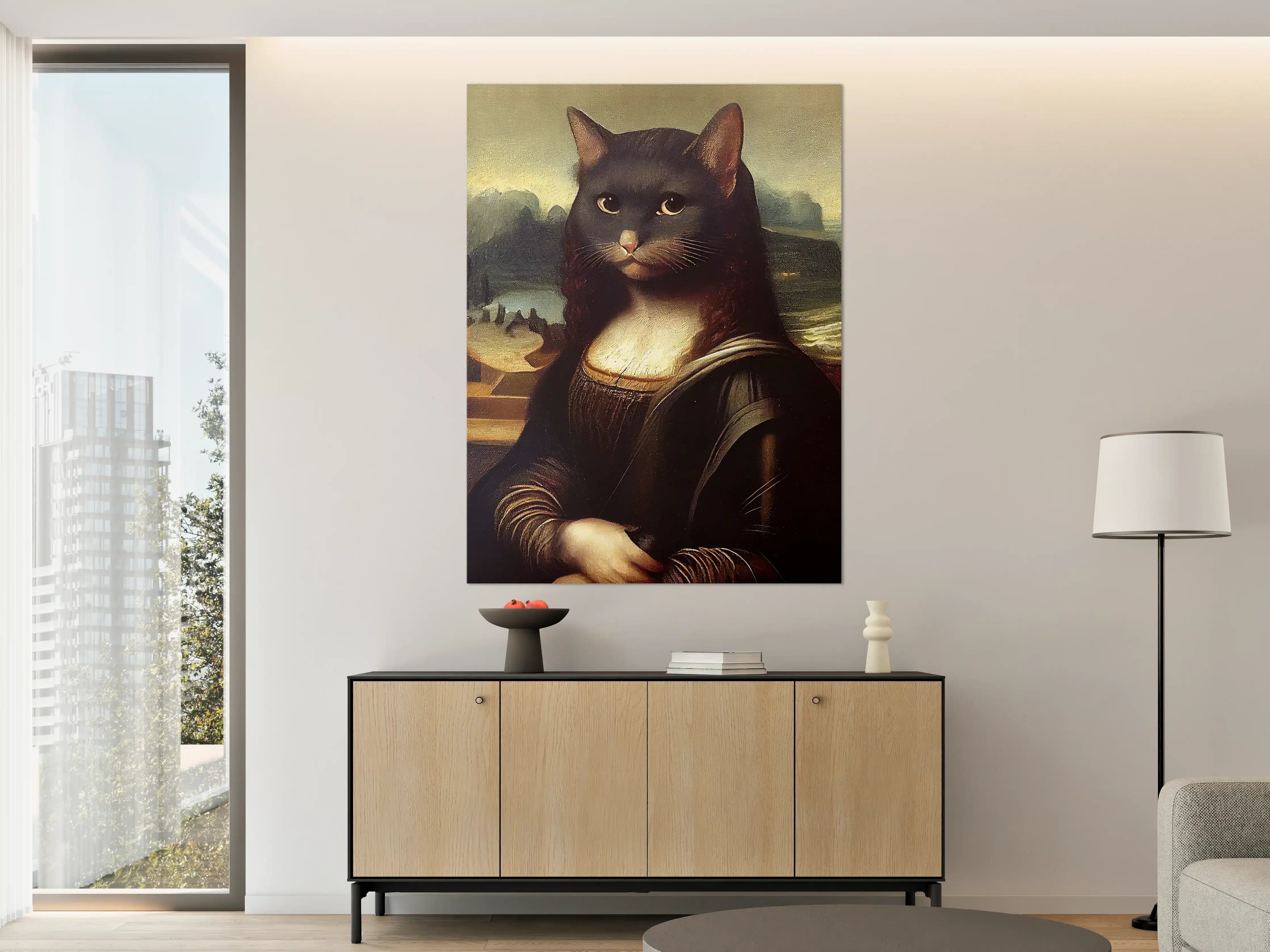 Große Wandbilder - Elegante Katze im Kunststil