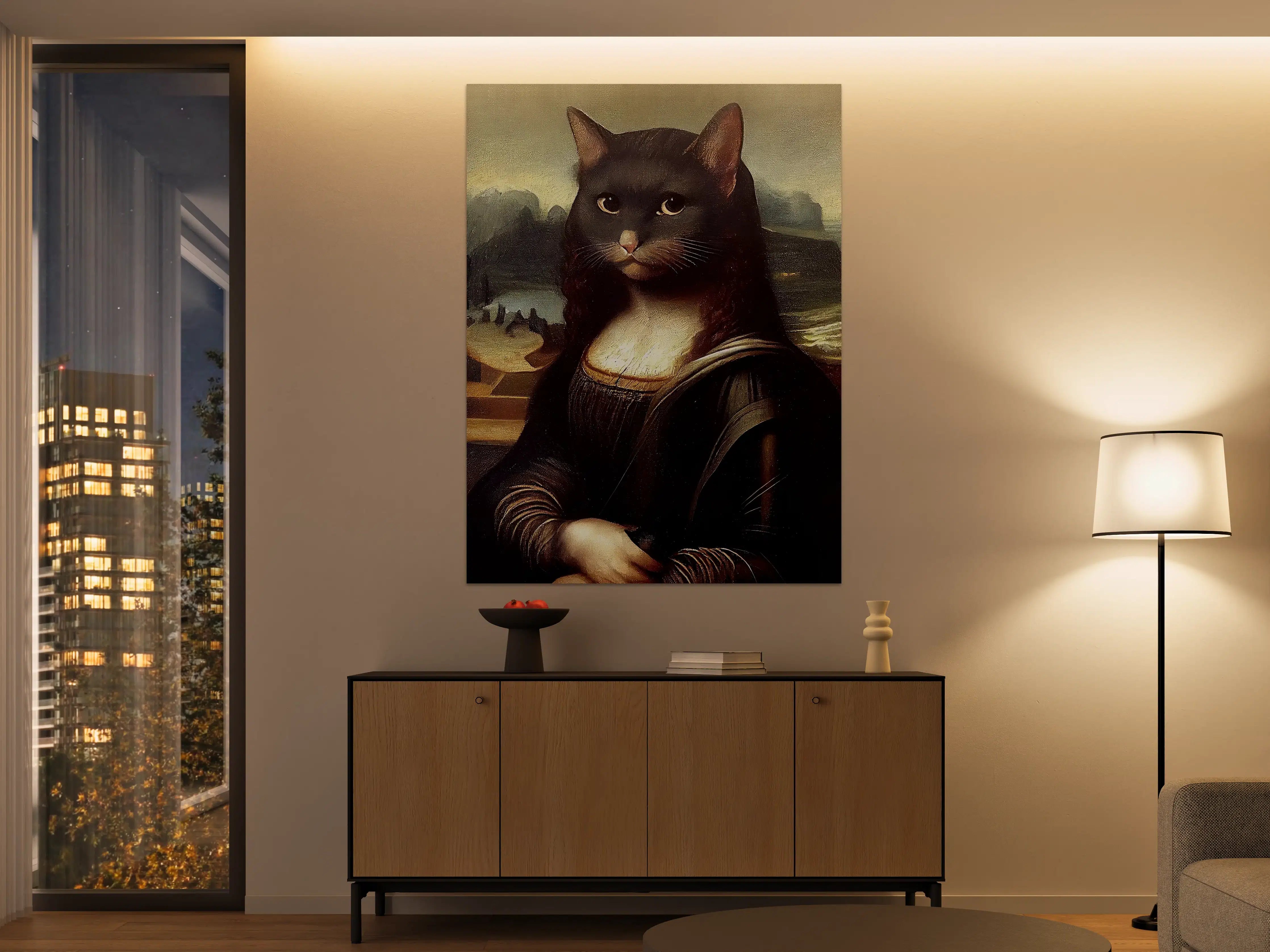 Große Wandbilder - Elegante Katze im Kunststil