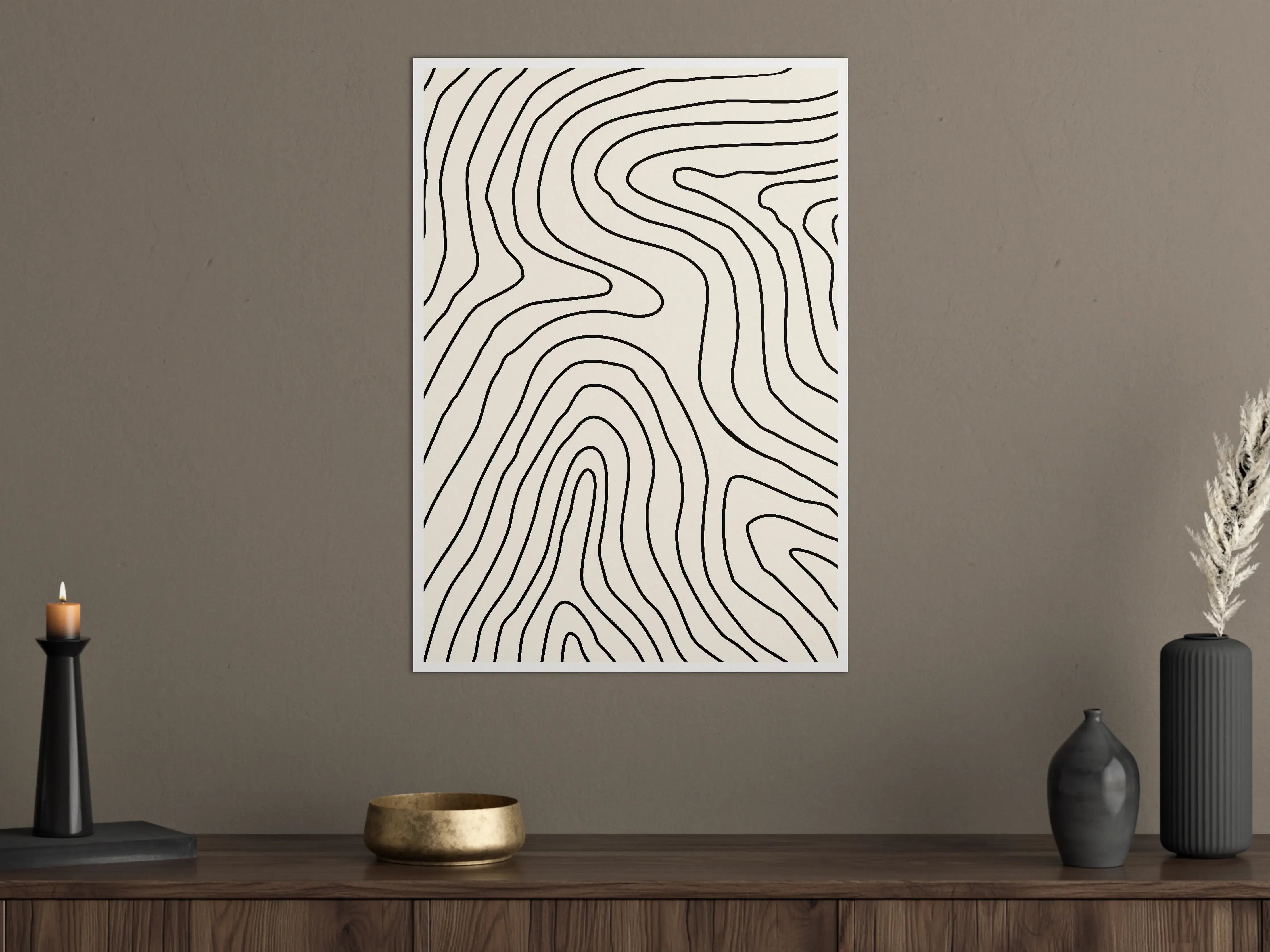 Große Wandbilder - Elegante Linienführung in Schwarz-Weiß