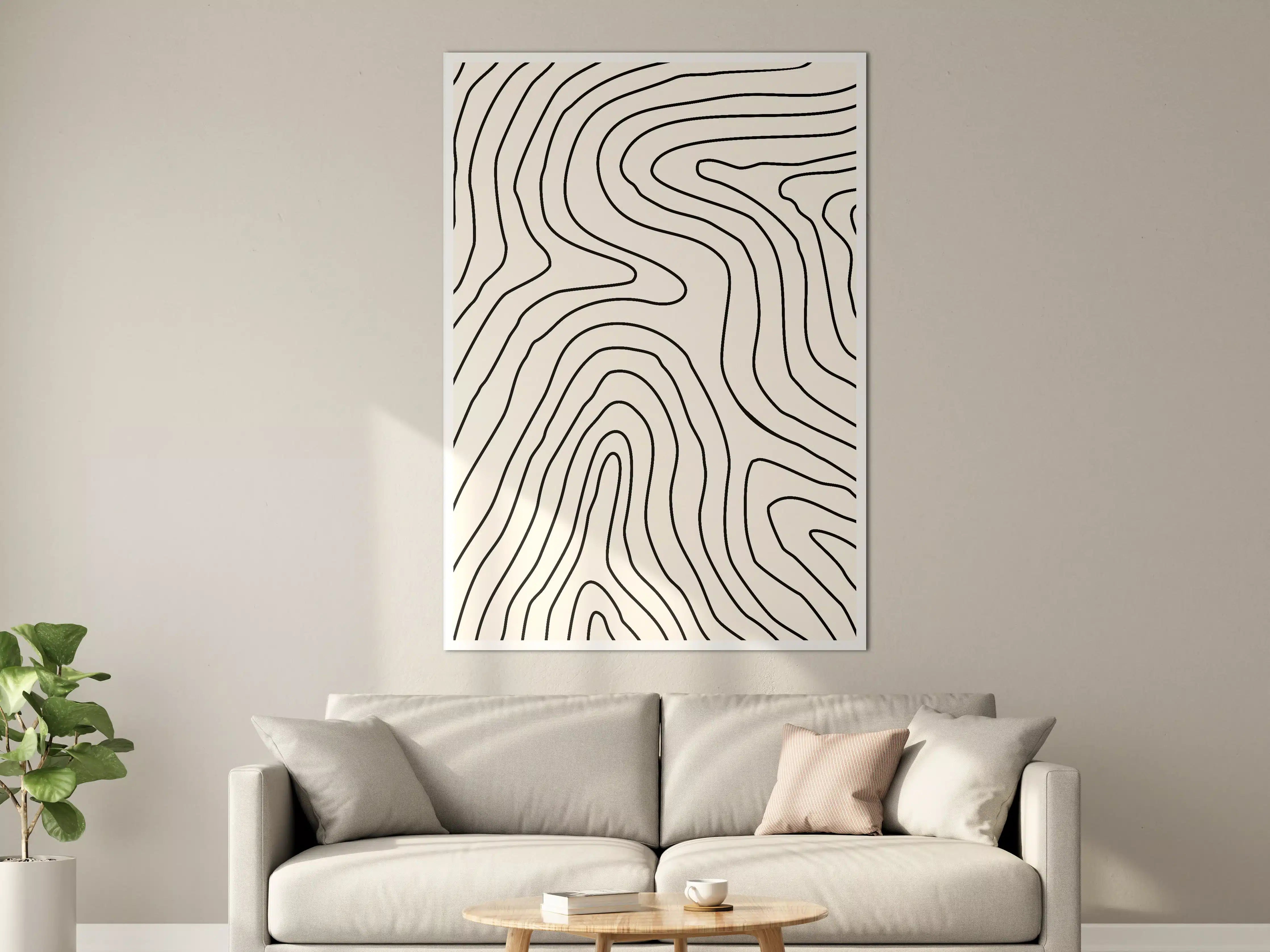 Große Wandbilder - Elegante Linienführung in Schwarz-Weiß