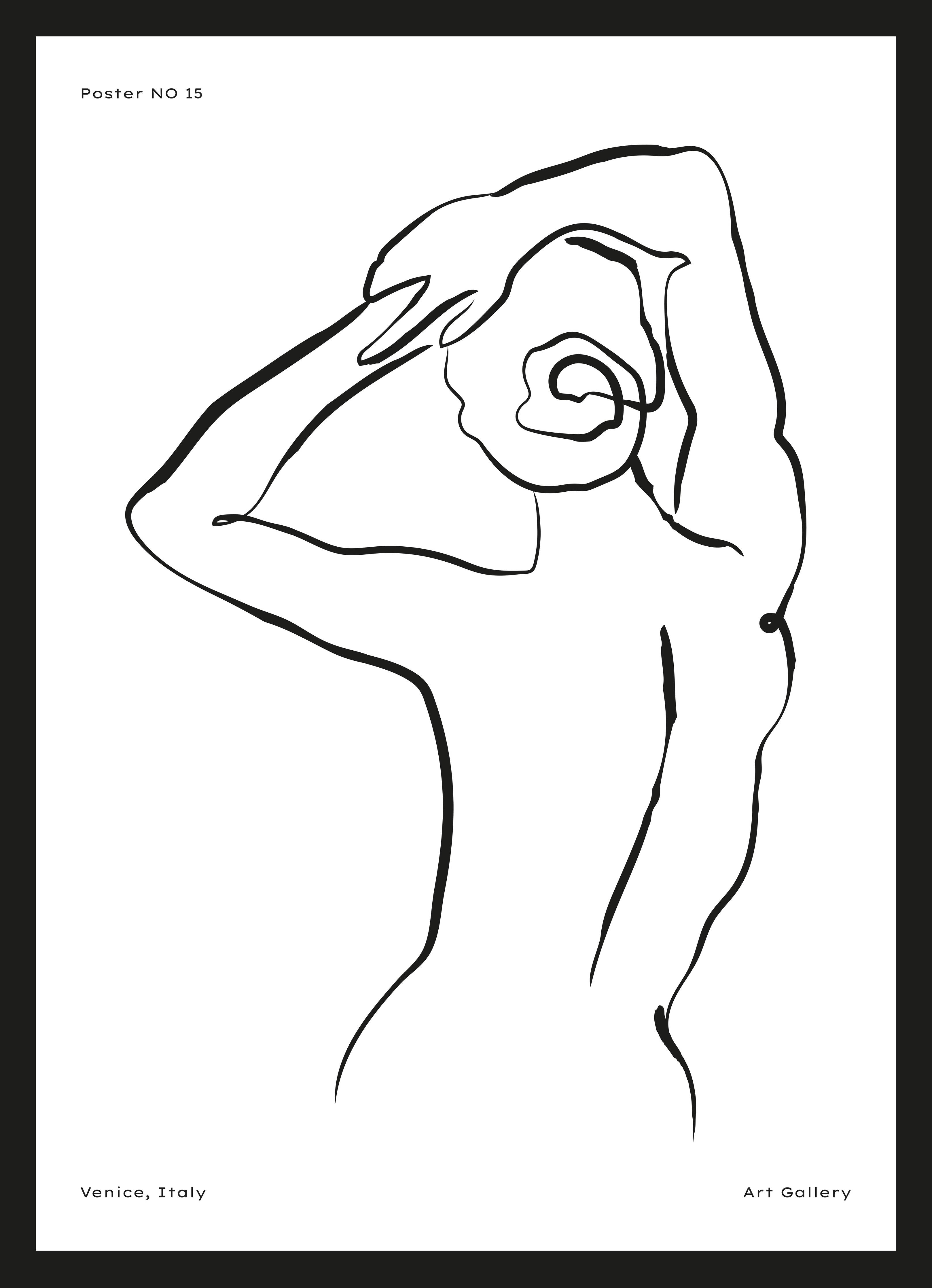 Große Wandbilder-Elegante Linienzeichnung einer weiblichen Silhouette