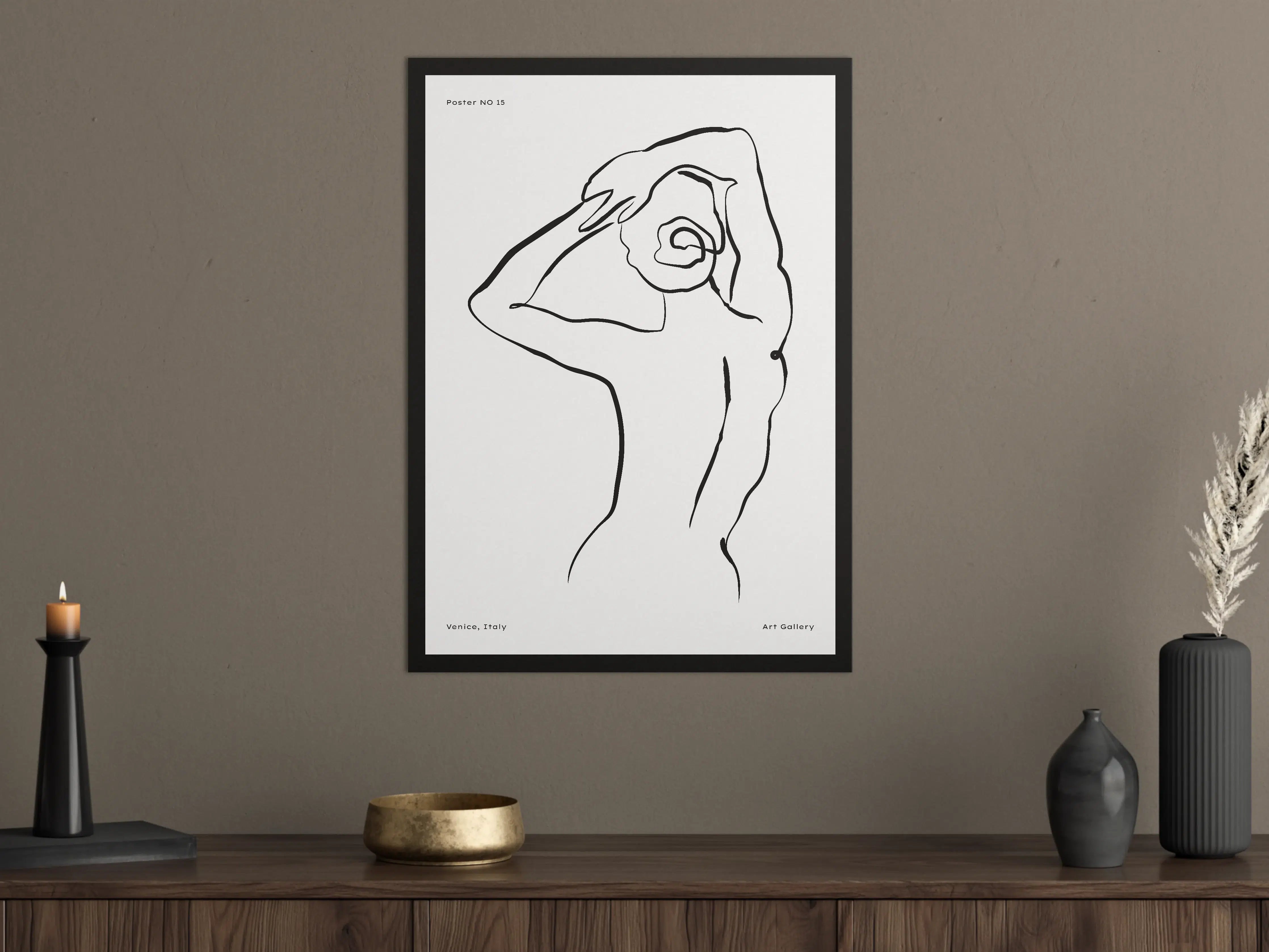 Große Wandbilder - Elegante Linienzeichnung einer weiblichen Silhouette
