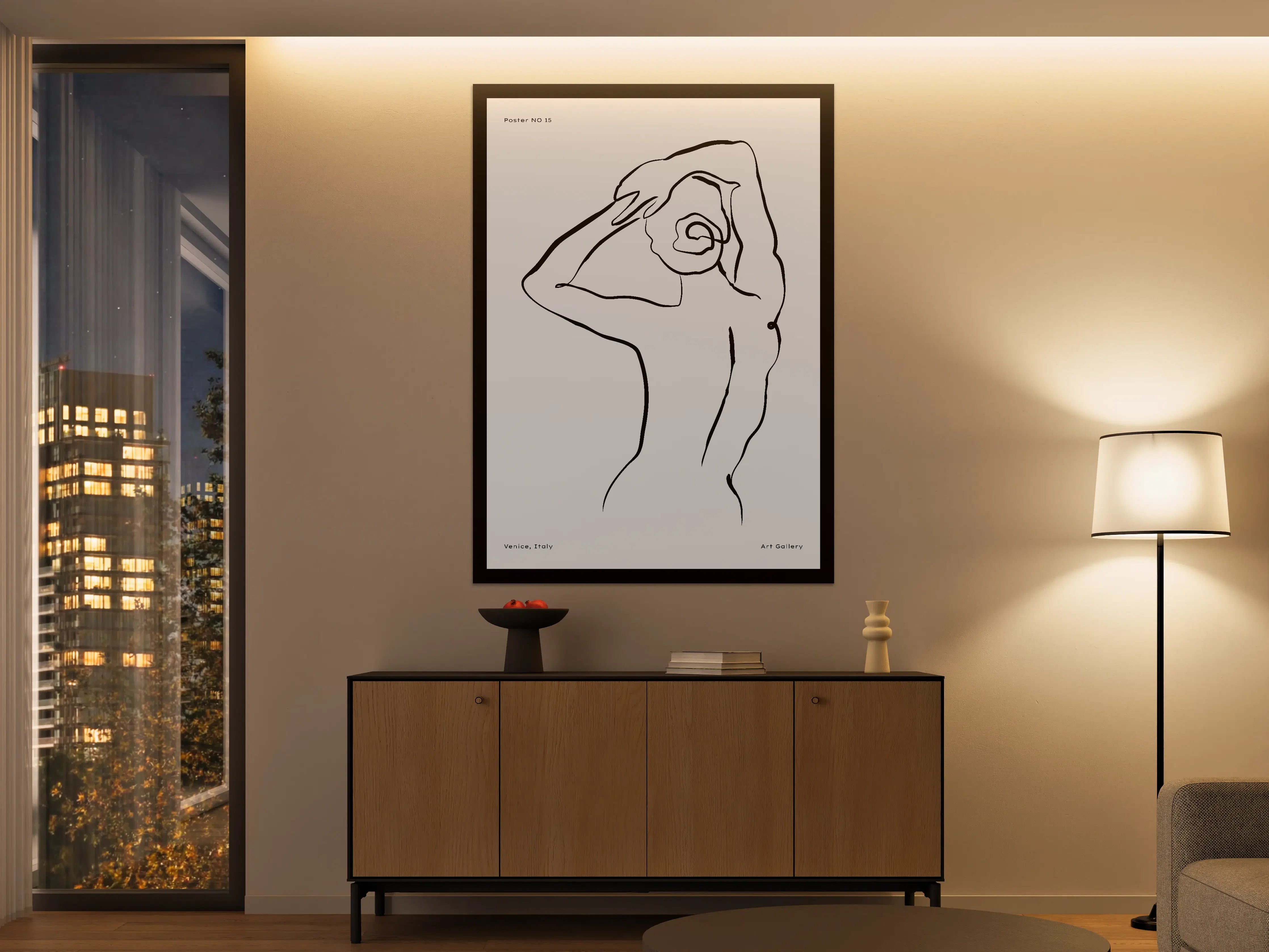 Große Wandbilder - Elegante Linienzeichnung einer weiblichen Silhouette