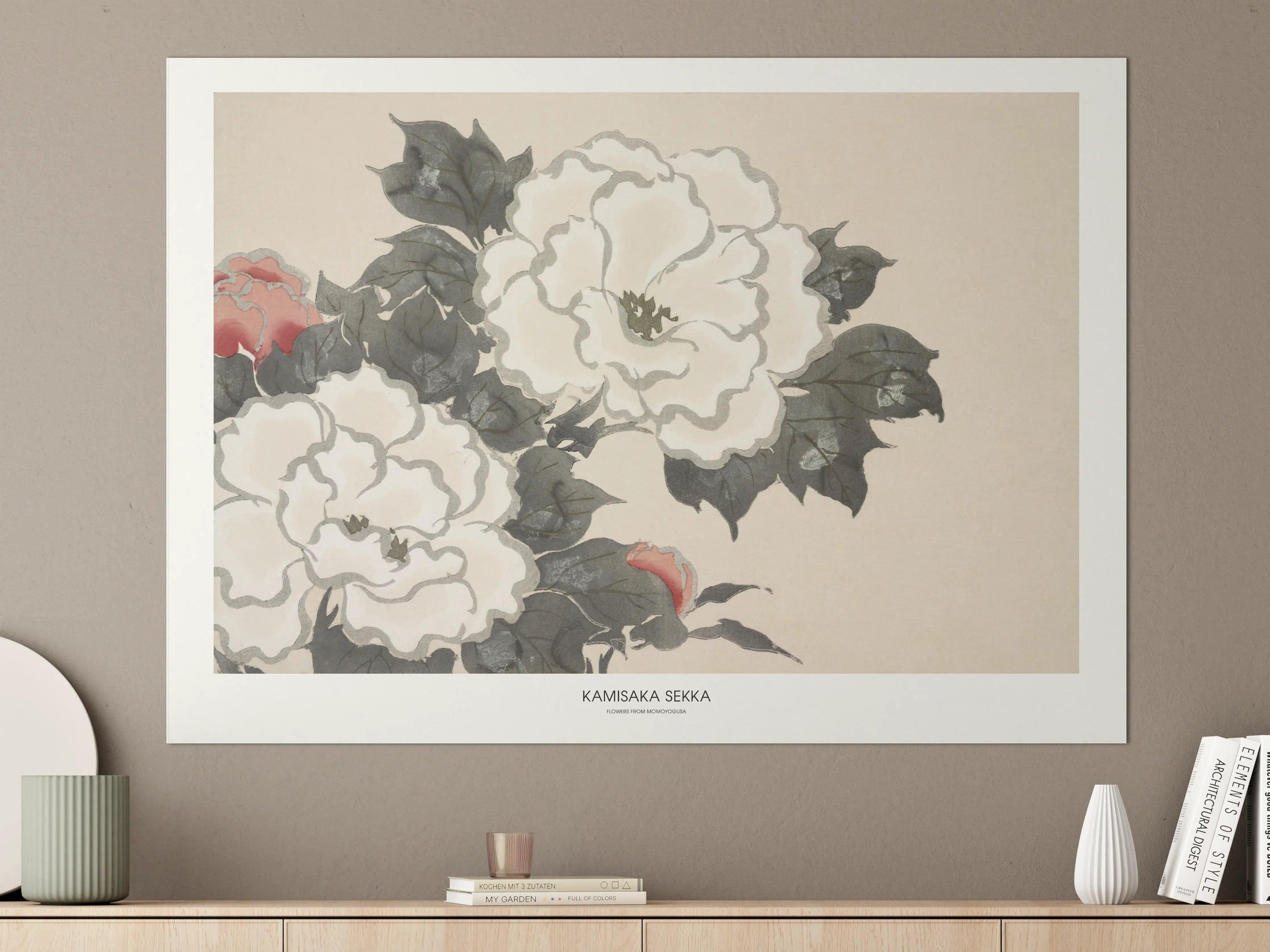 Große Wandbilder - Elegante Pfingsrose in Zartrosa und Dunkelgrün