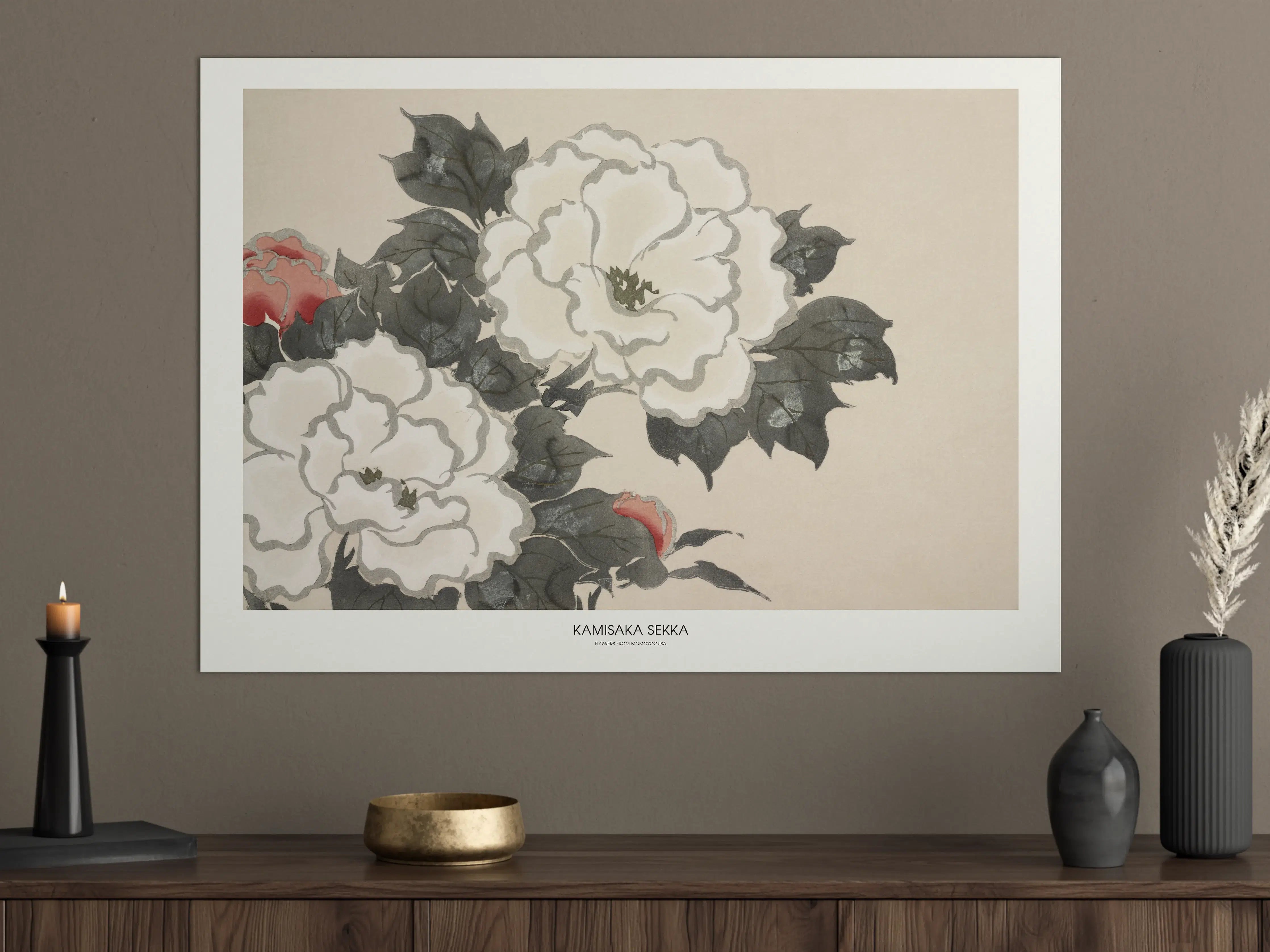Große Wandbilder - Elegante Pfingsrose in Zartrosa und Dunkelgrün