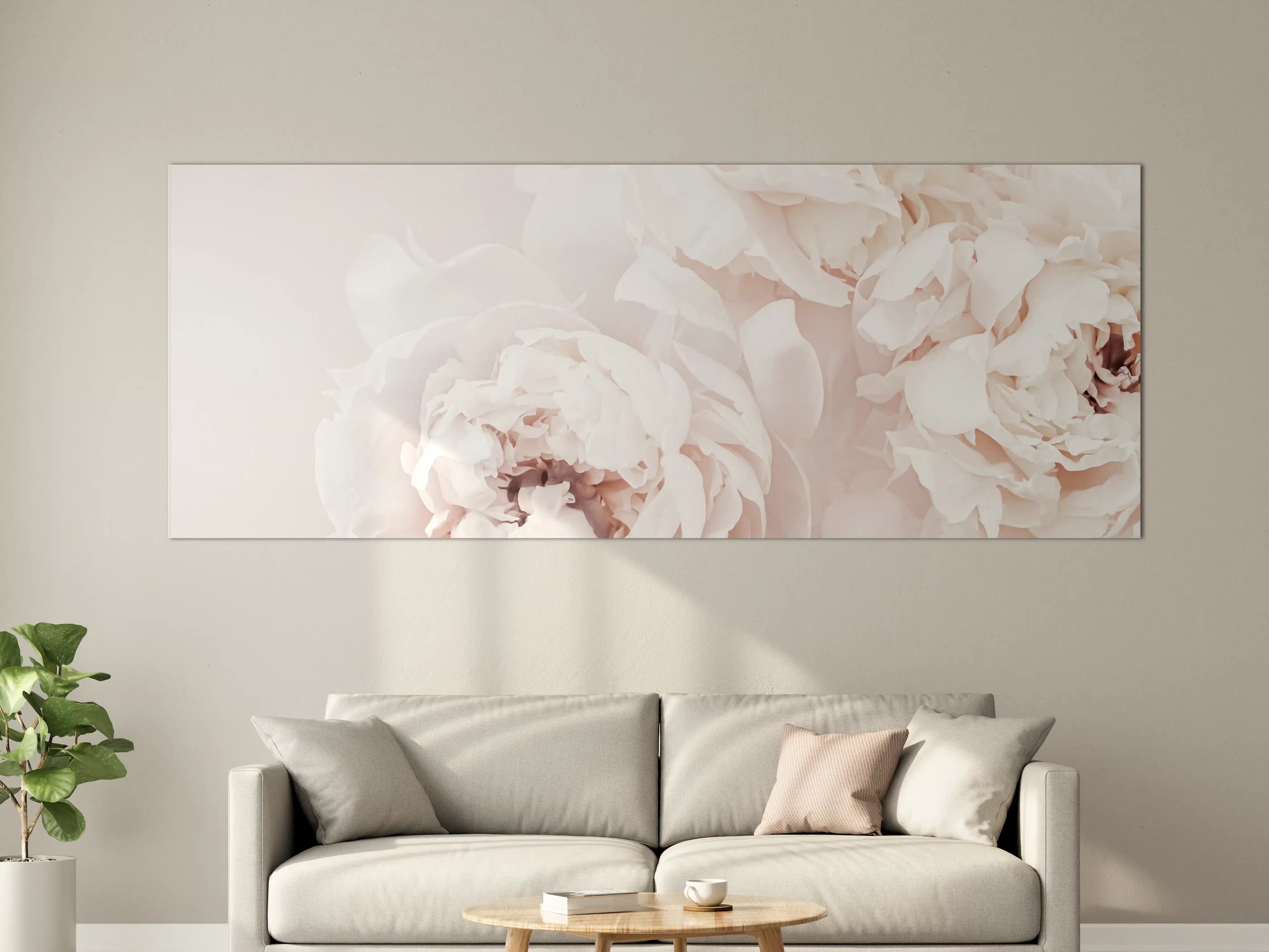 Große Wandbilder - Elegante Pfingstrosen in Pastellfarben