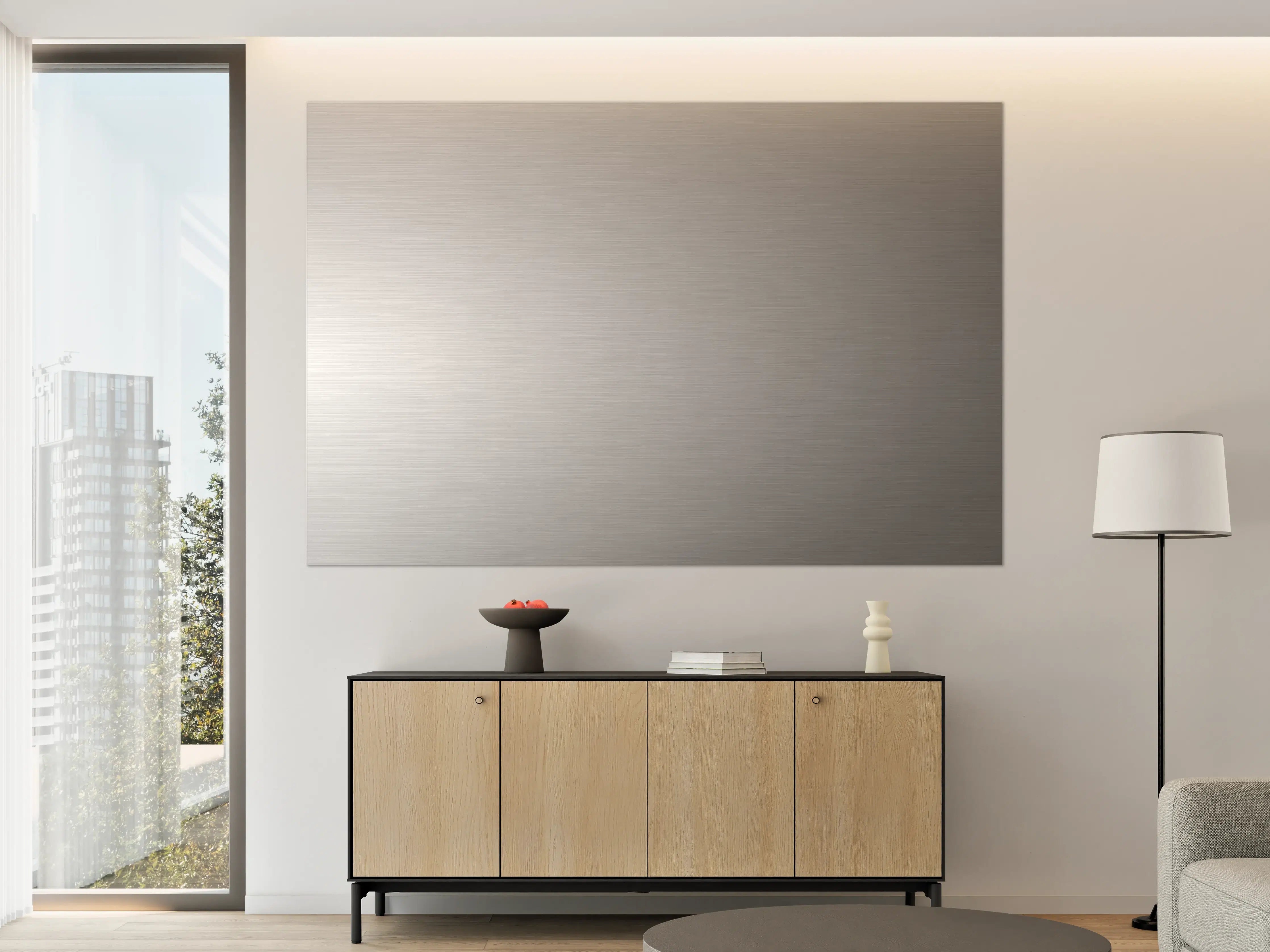 Große Wandbilder - Elegante Silber-Metalltextur