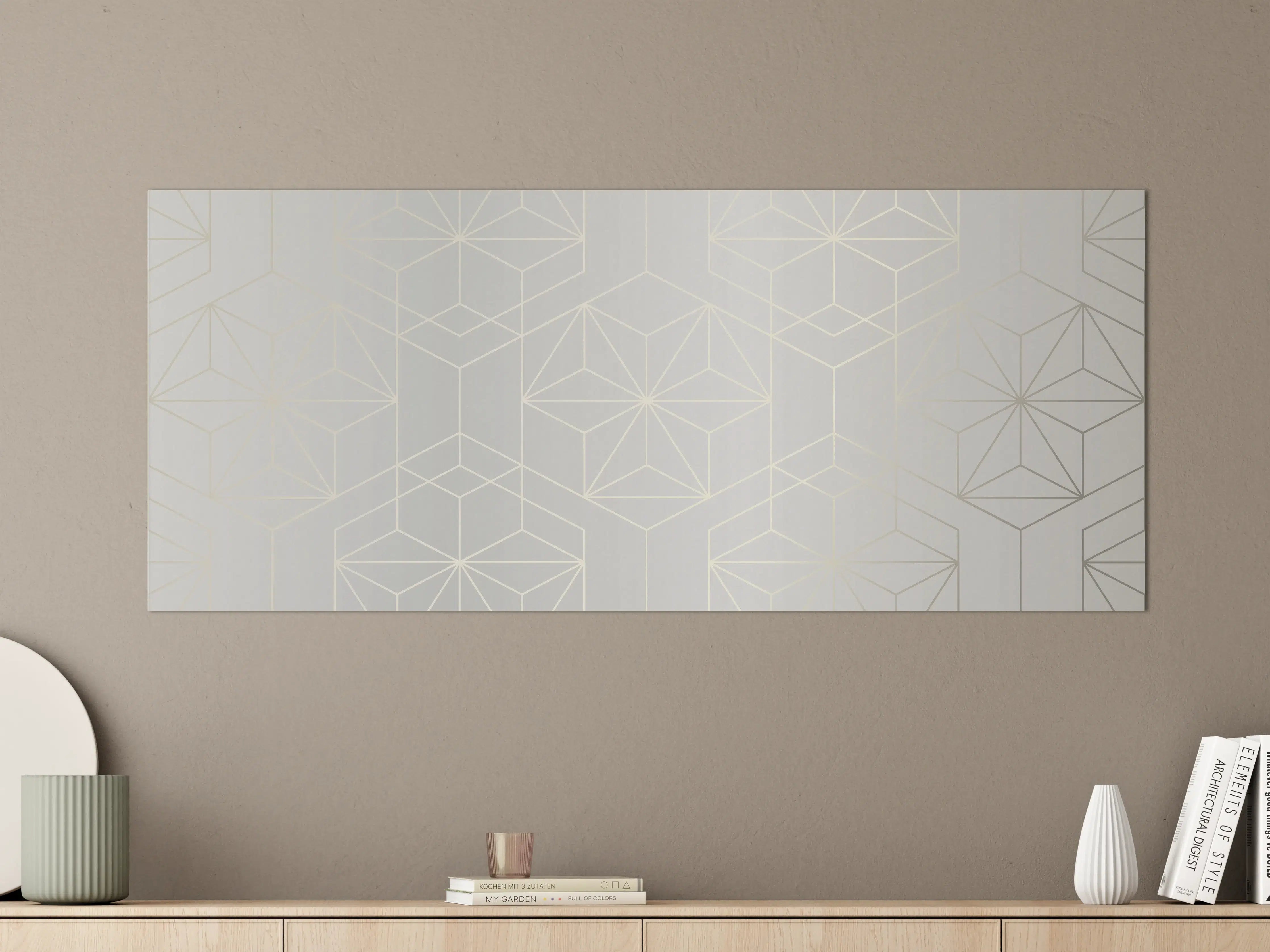 Große Wandbilder - Elegante Weiß-Grau-Geometrie