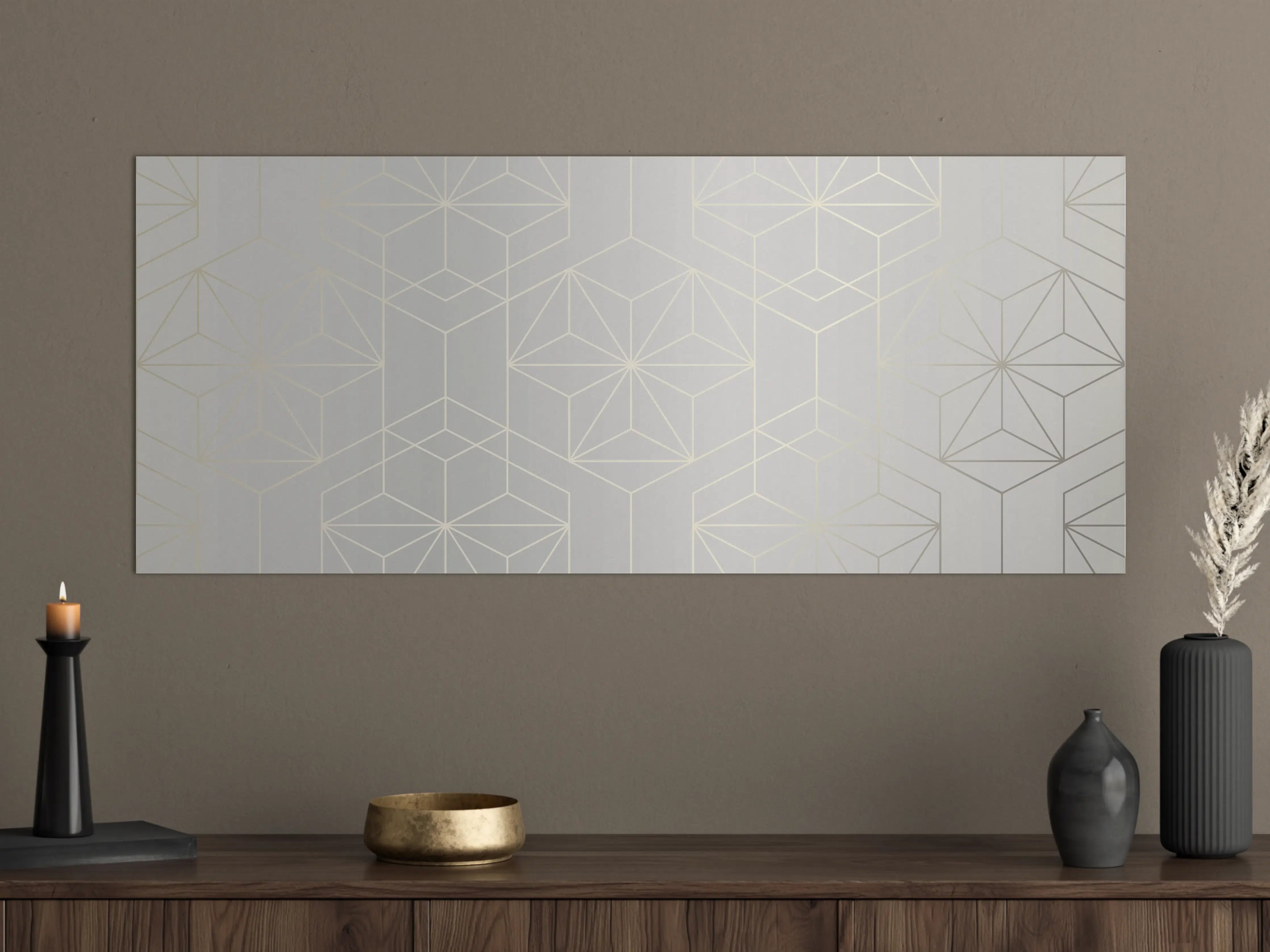 Große Wandbilder - Elegante Weiß-Grau-Geometrie