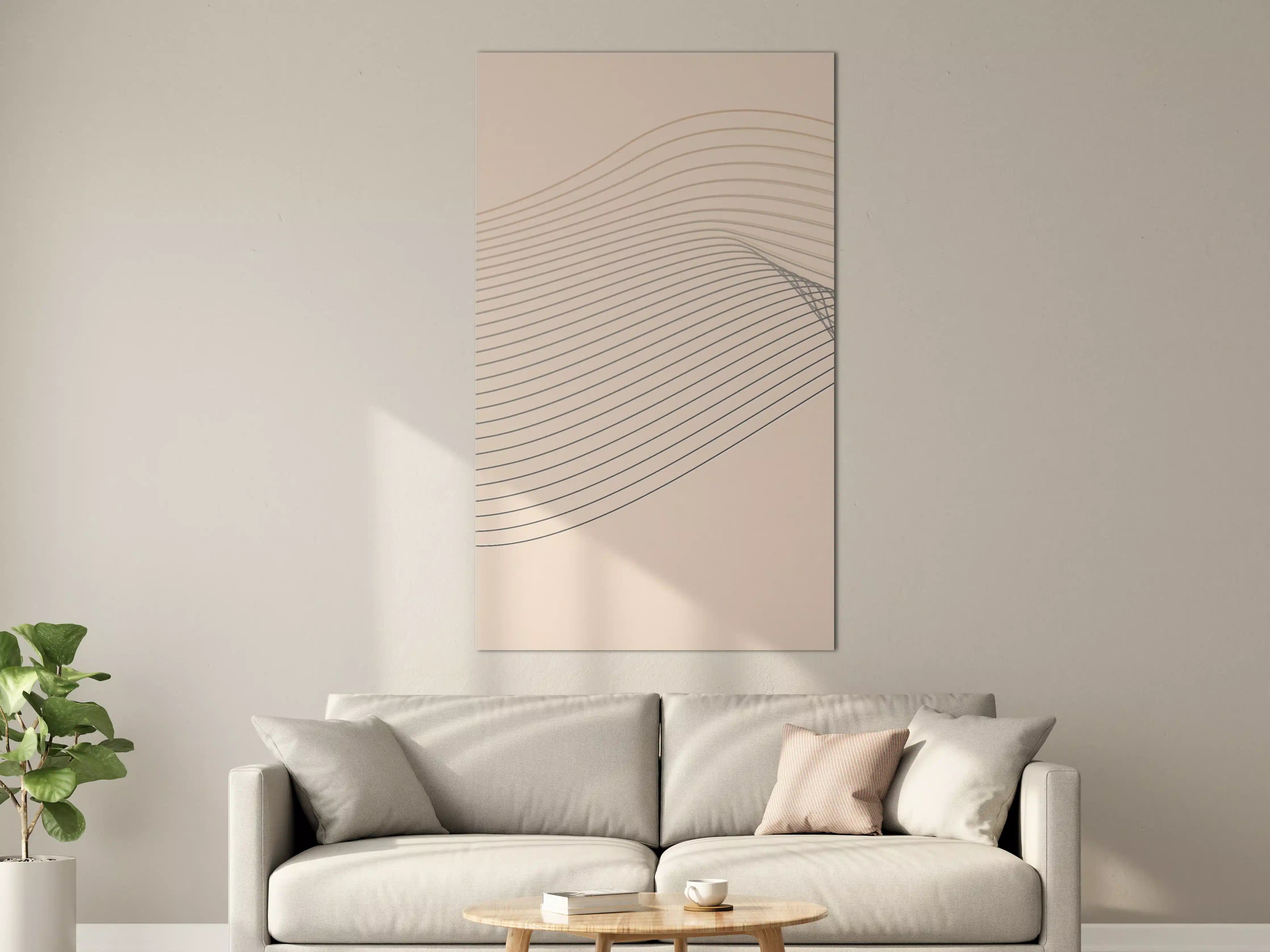 Große Wandbilder - Elegante beige Linienzeichnung