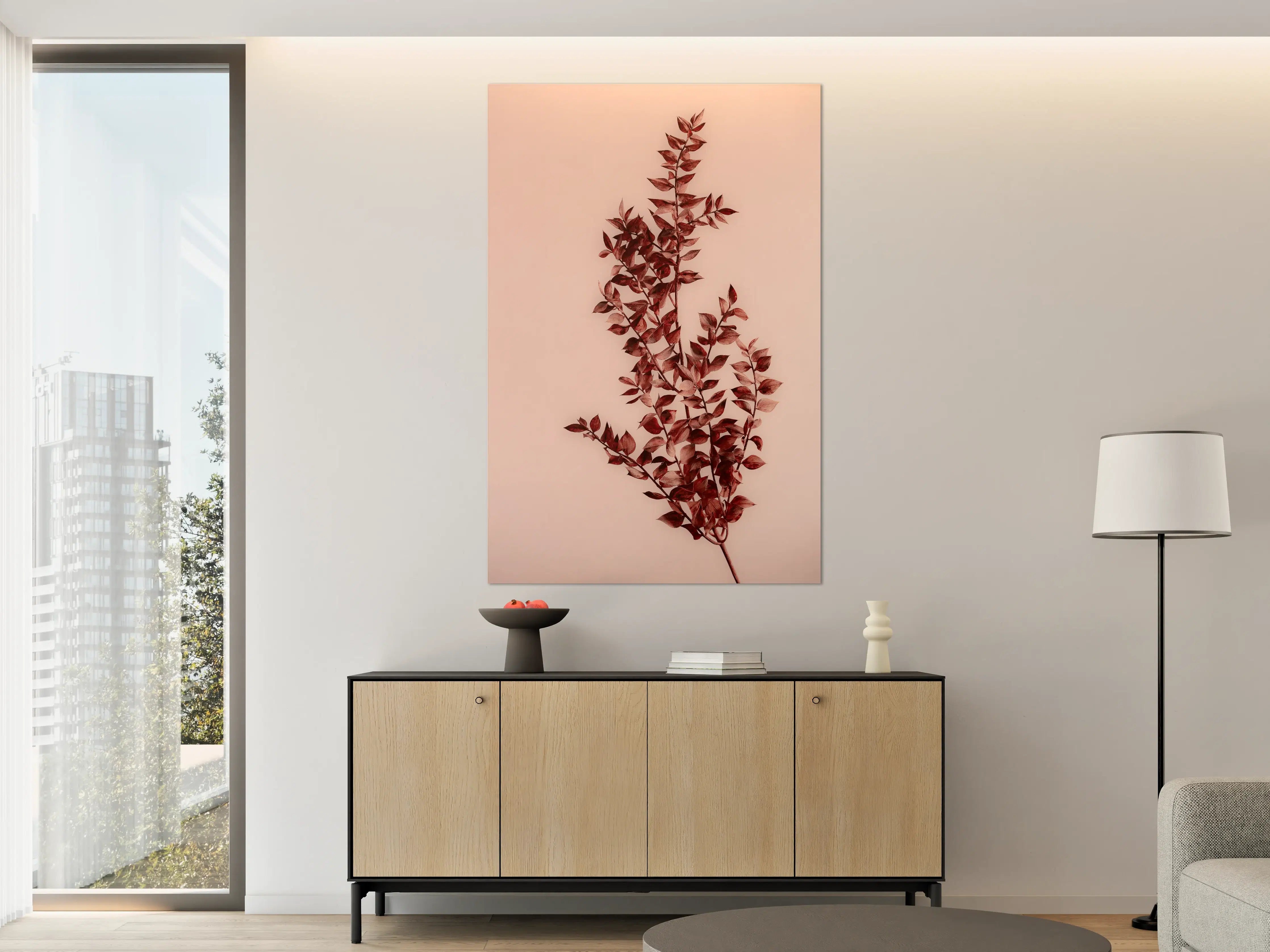 Große Wandbilder - Elegante rote Zweigdekoration
