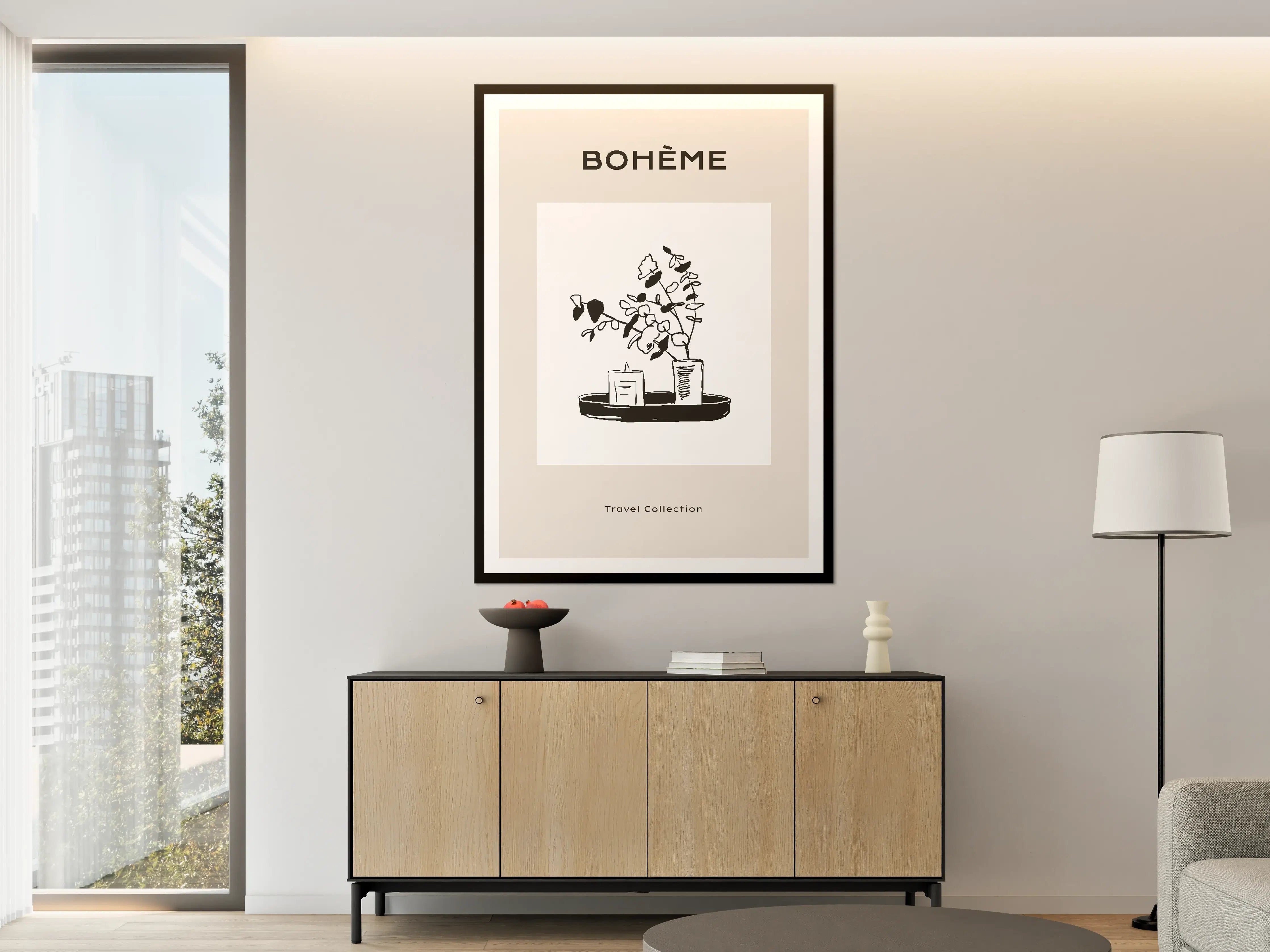 Große Wandbilder - Elegante schwarz-weiße Pflanzen-Dekoration