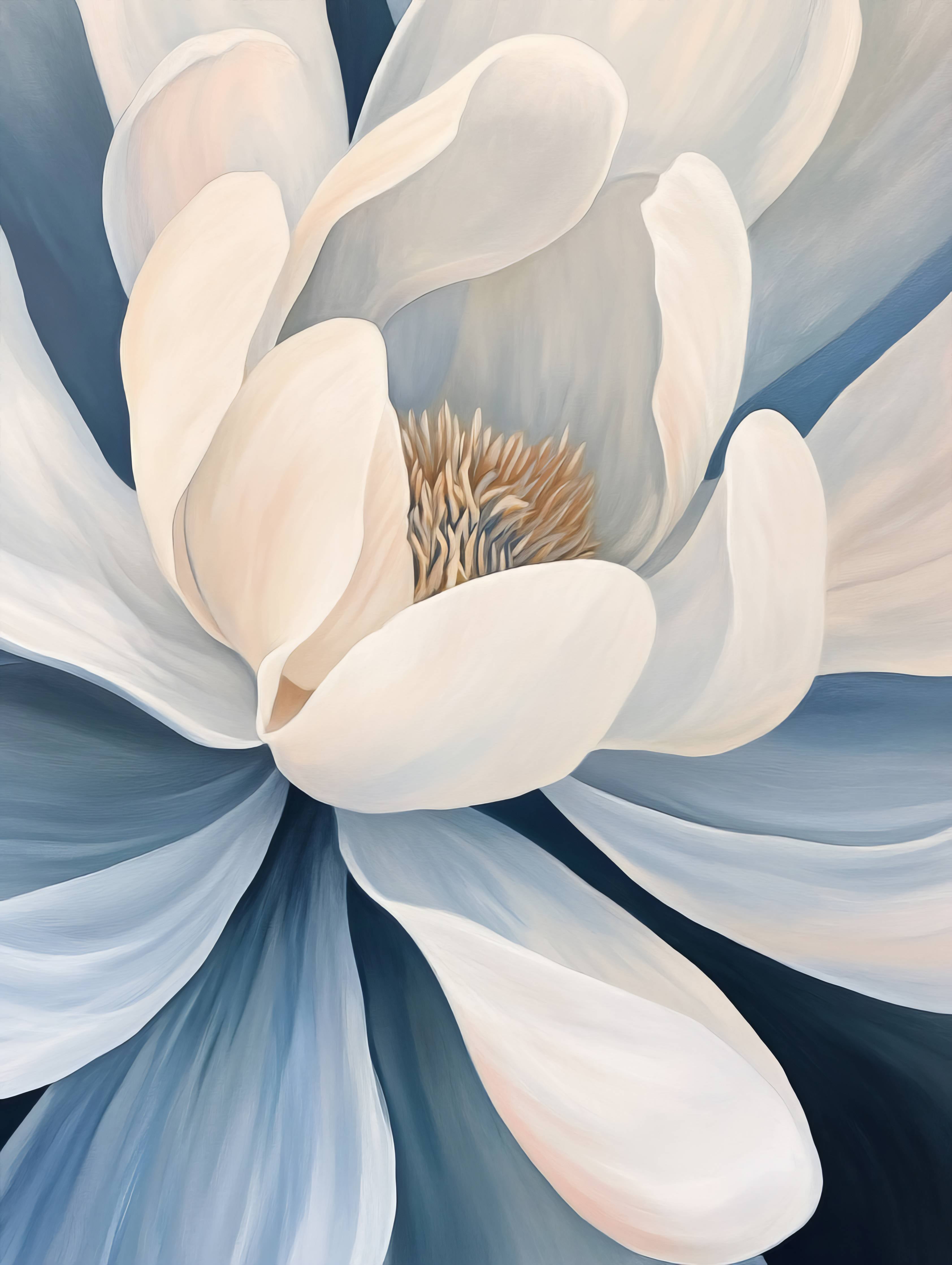 Große Wandbilder-Elegante weiße Blume in sanften Tönen