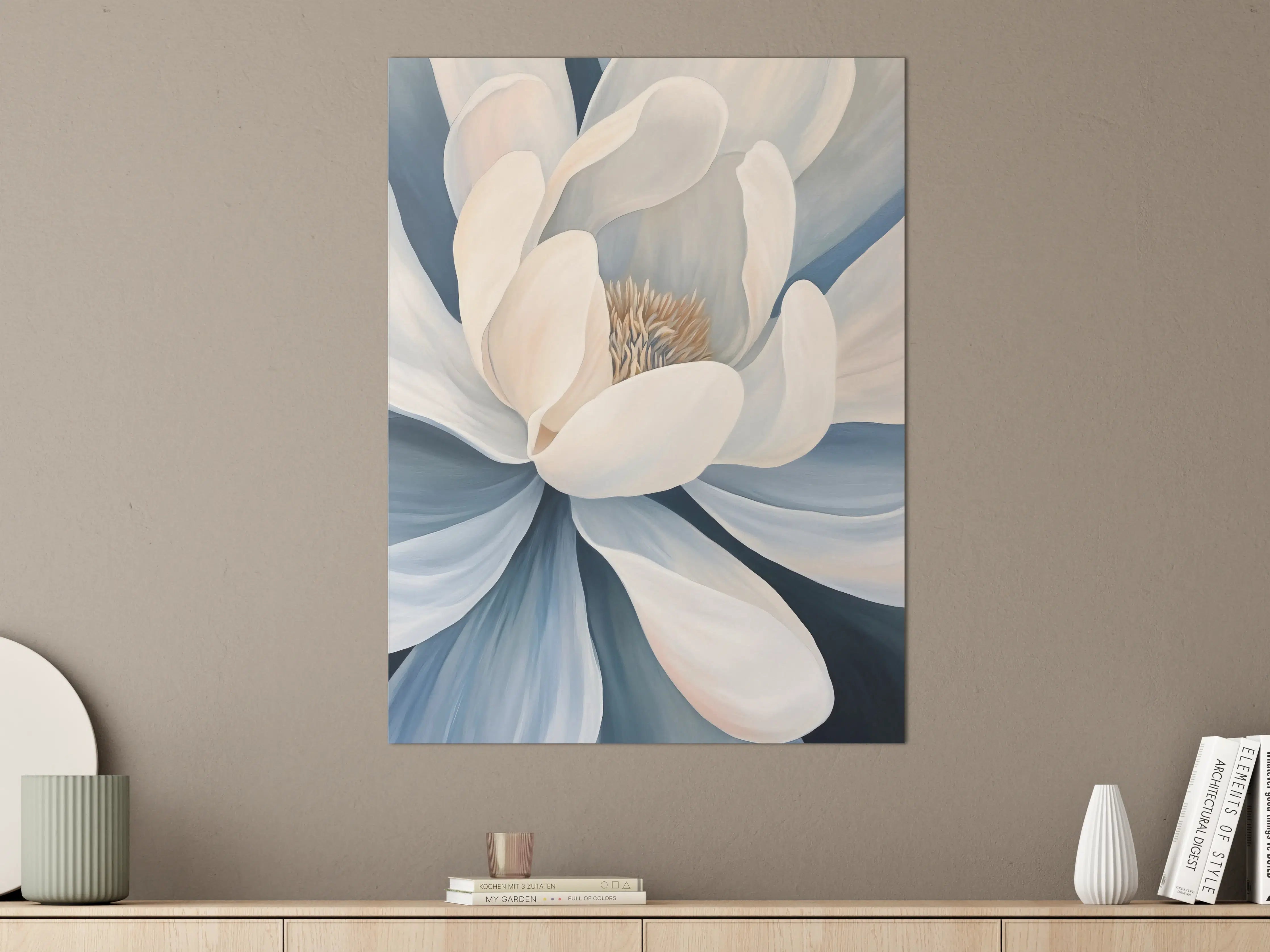 Große Wandbilder - Elegante weiße Blume in sanften Tönen