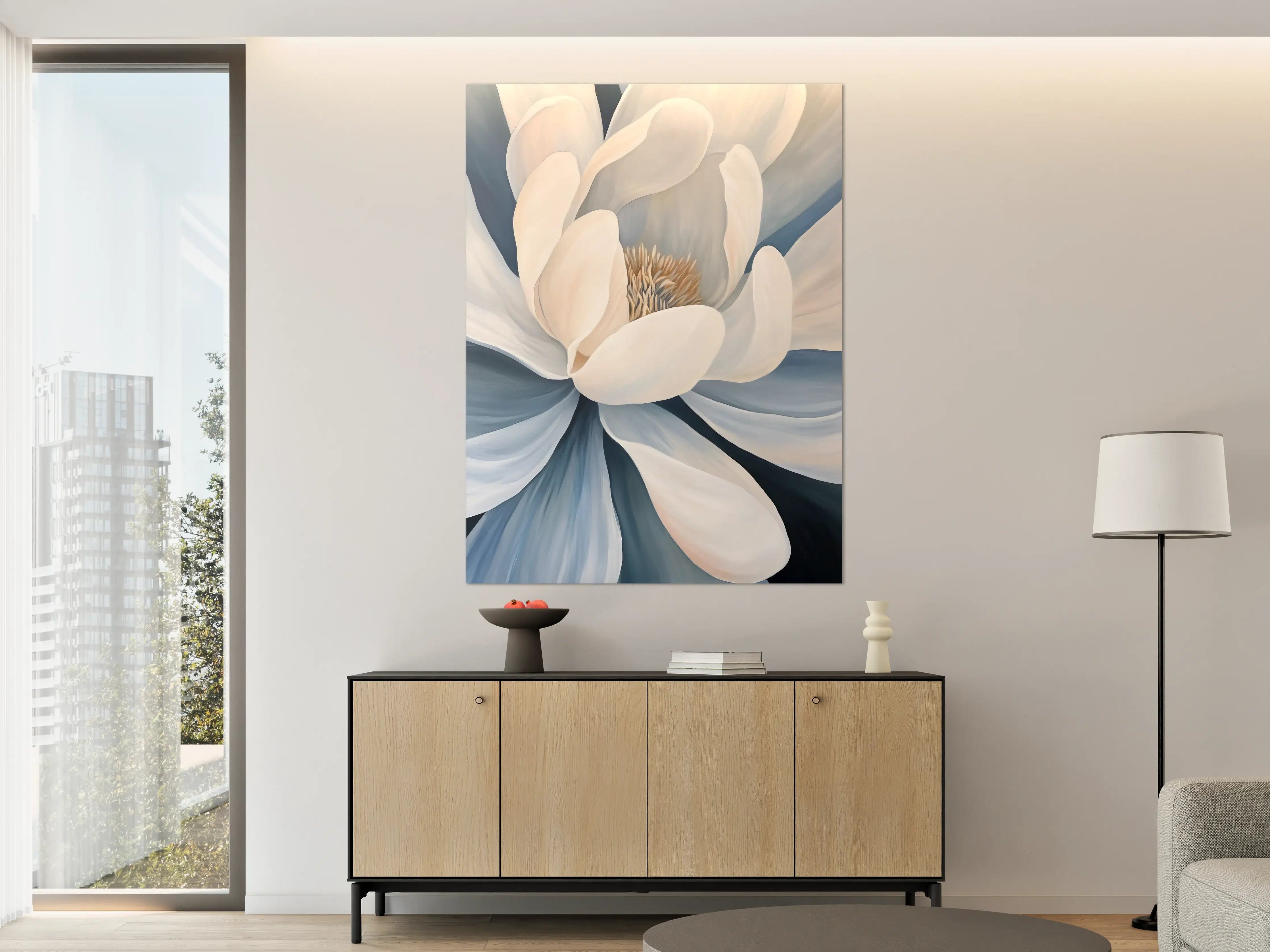 Große Wandbilder - Elegante weiße Blume in sanften Tönen