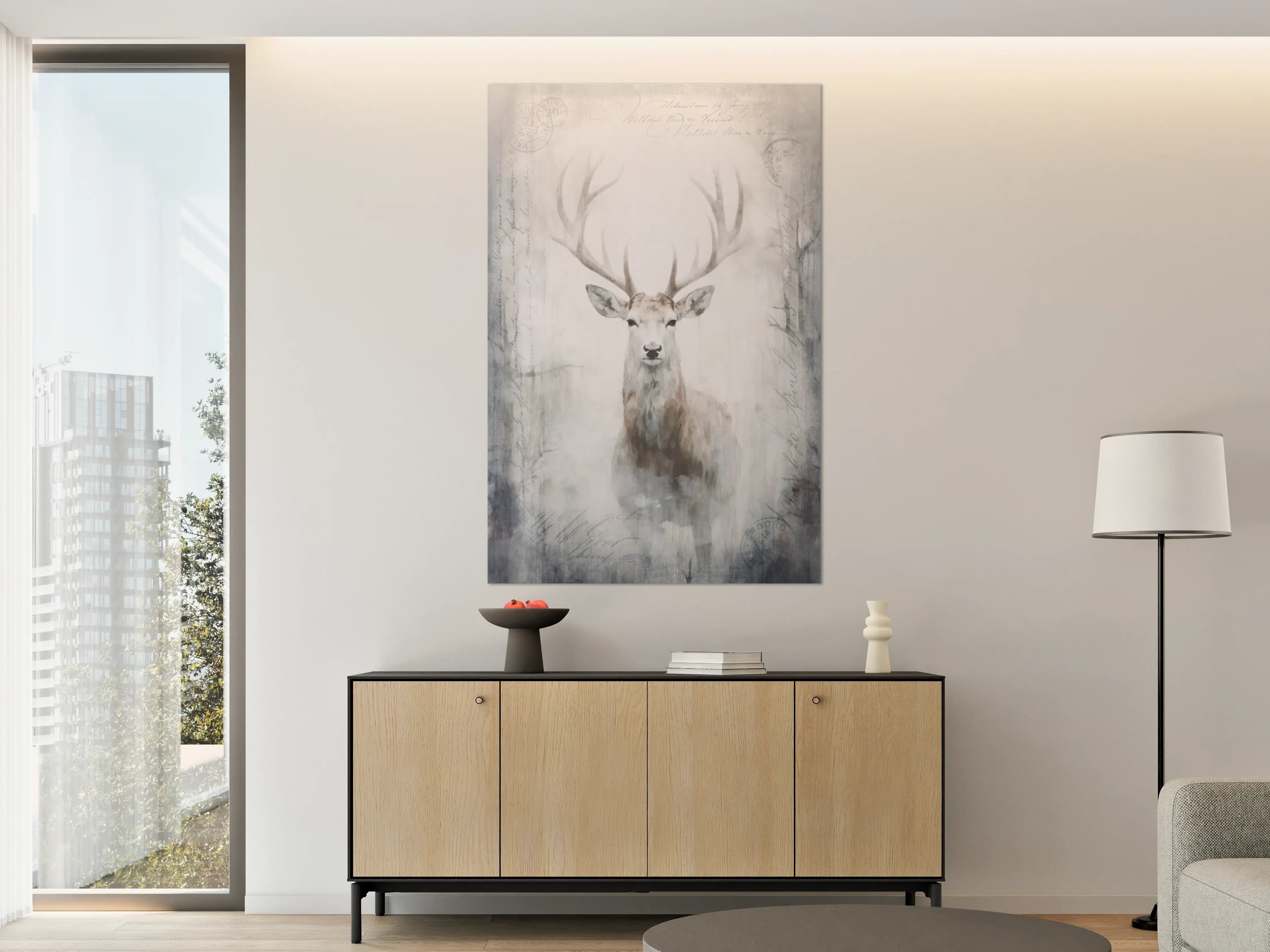 Große Wandbilder - Eleganter Hirsch mit antler Betonung