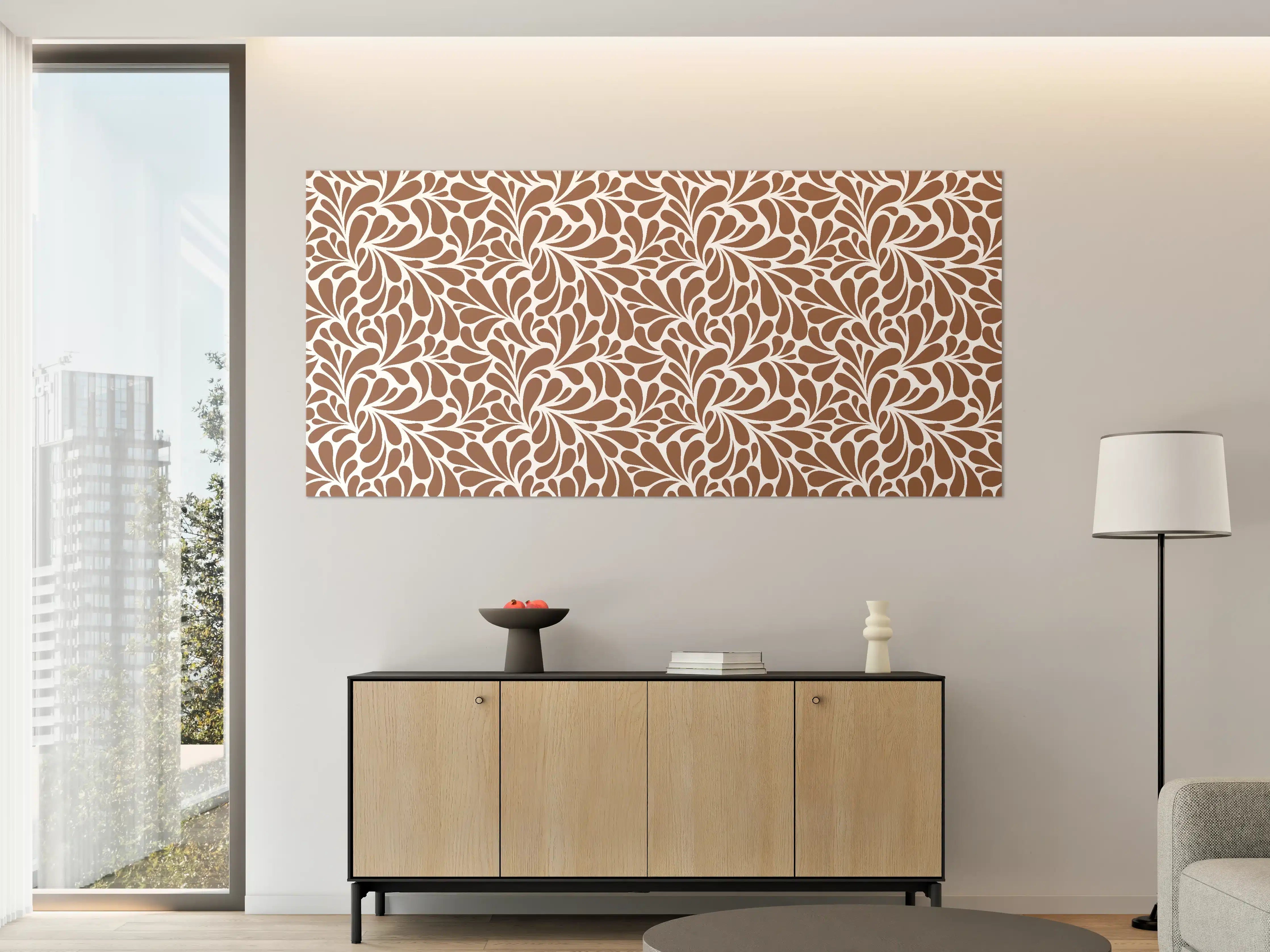 Große Wandbilder - Elegantes Braun-Weiß-Kunstmuster
