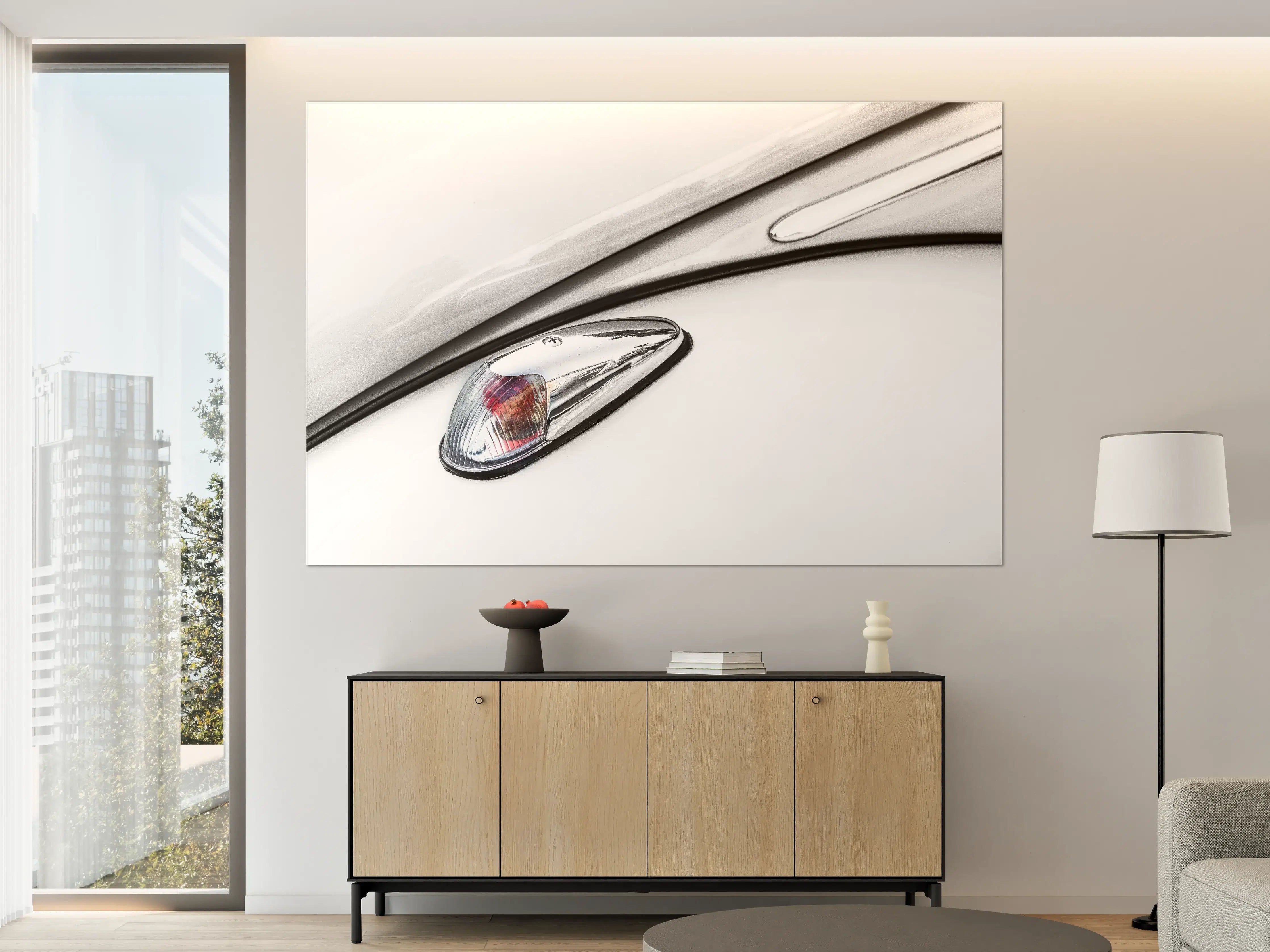 Große Wandbilder - Elegantes Chrom-Design eines Automotors