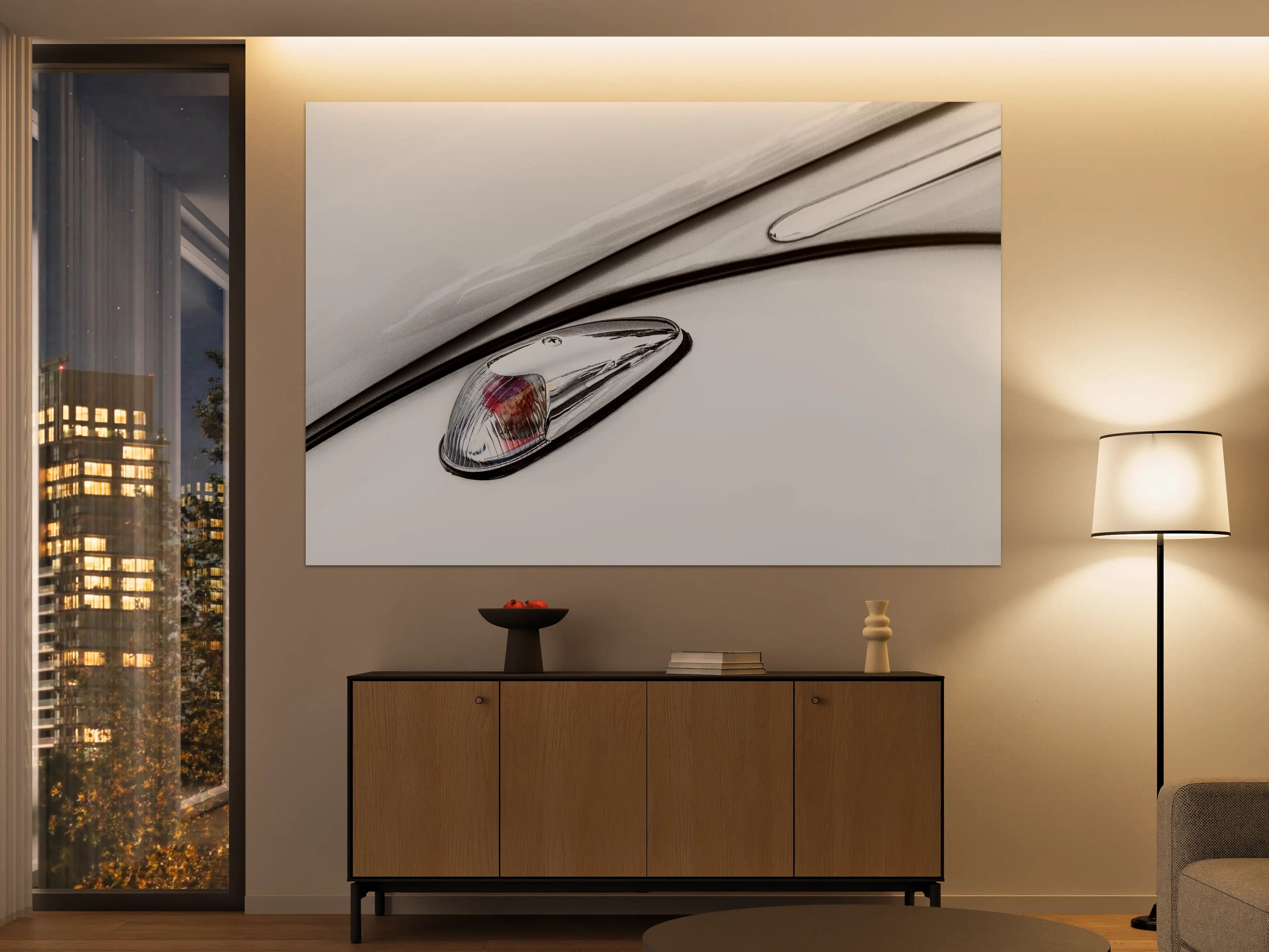 Große Wandbilder - Elegantes Chrom-Design eines Automotors