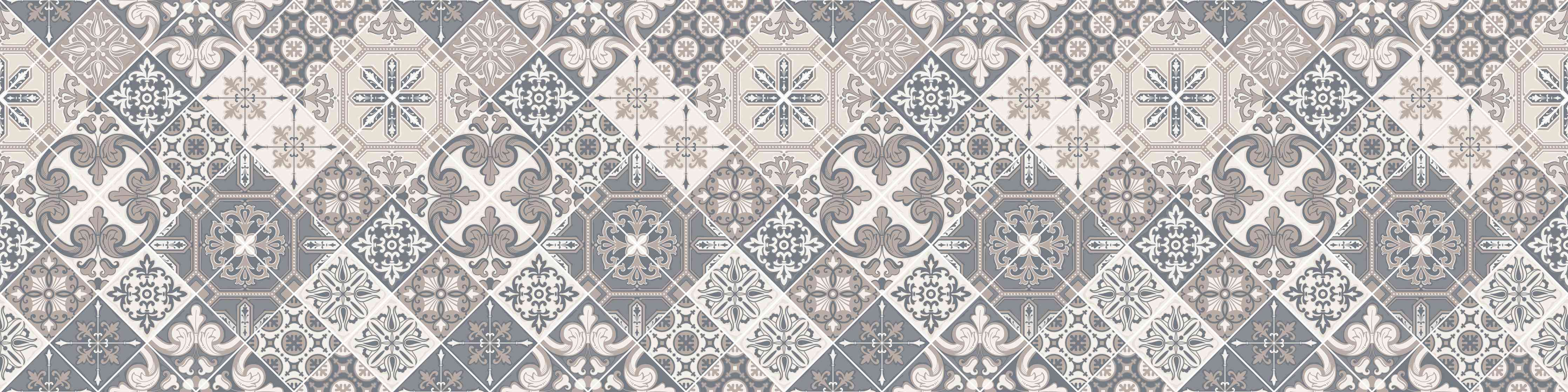 Große Wandbilder-Elegantes Grau-Weiß Mosaikmuster