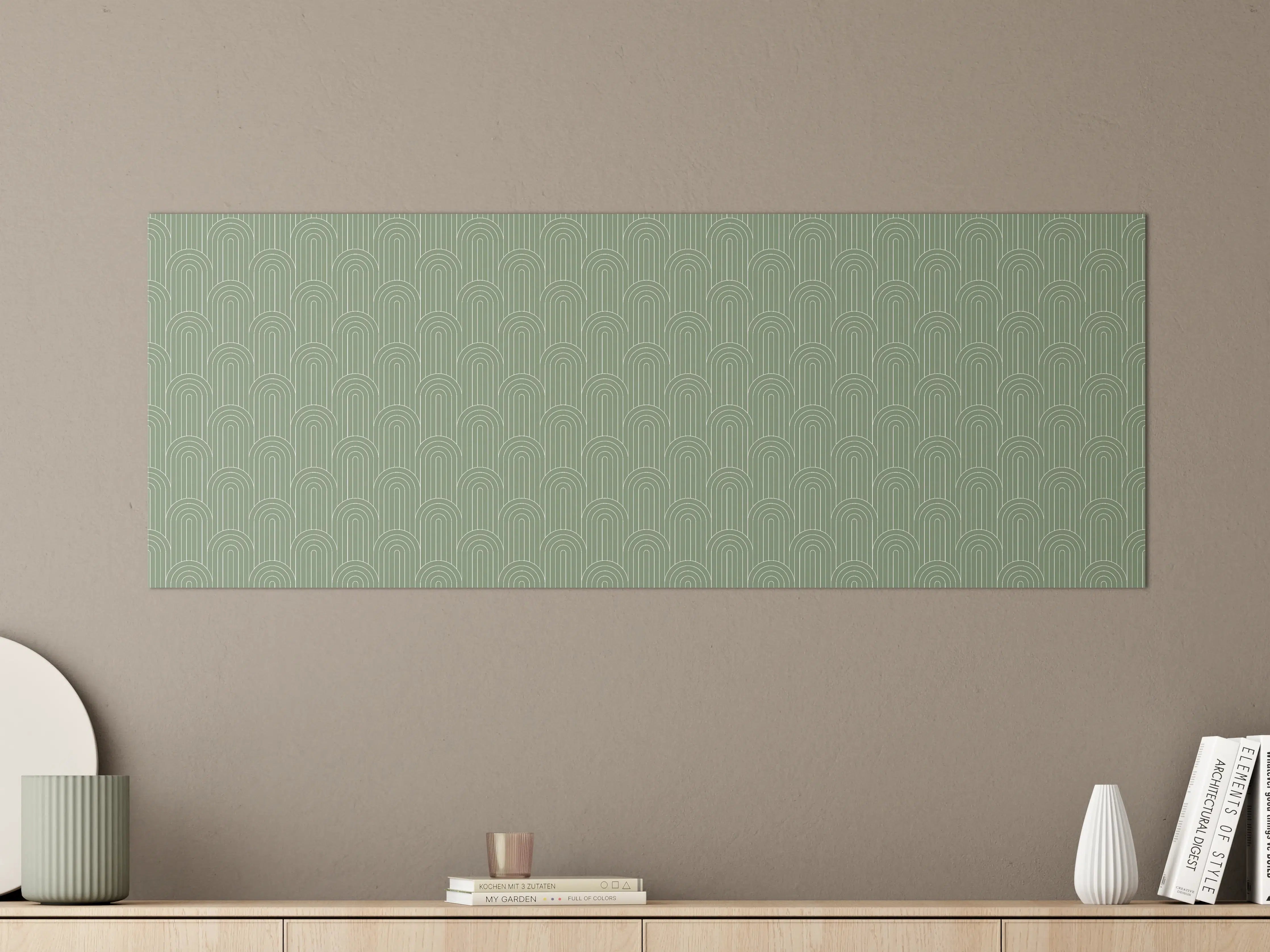 Große Wandbilder - Elegantes Grünthema mit Muster-Design