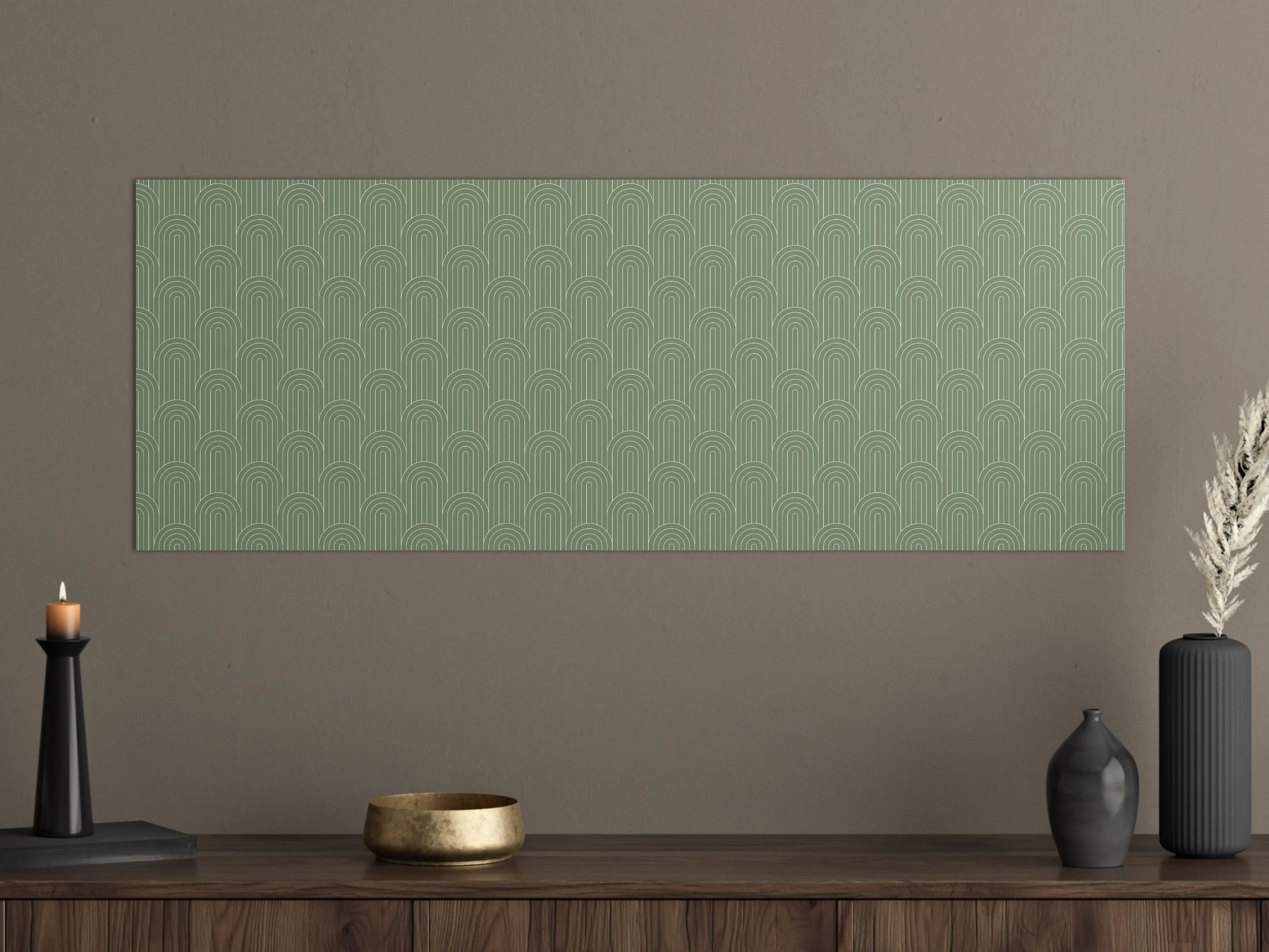 Große Wandbilder - Elegantes Grünthema mit Muster-Design