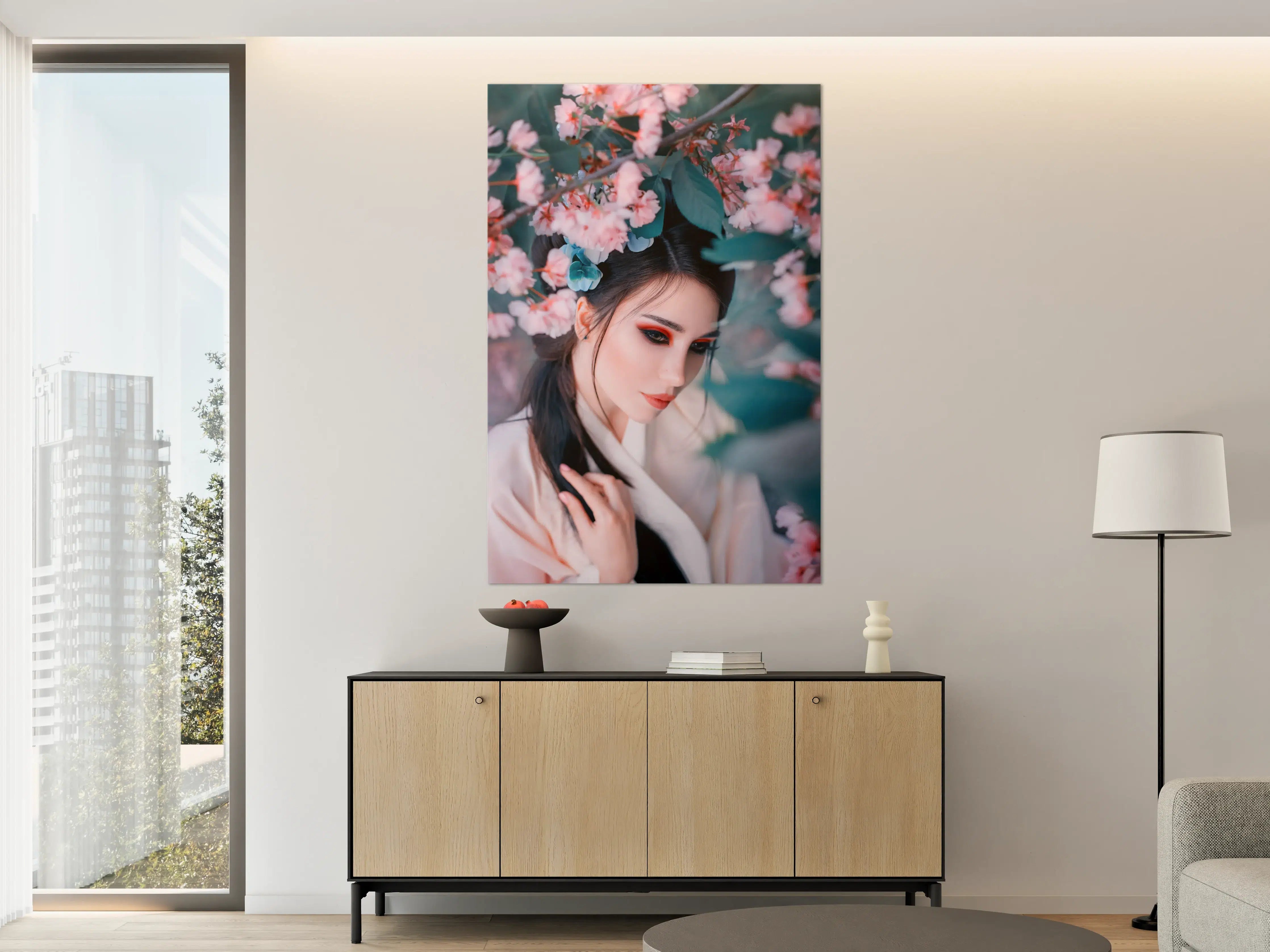 Große Wandbilder - Elegantes Porträt mit Blütenkrone