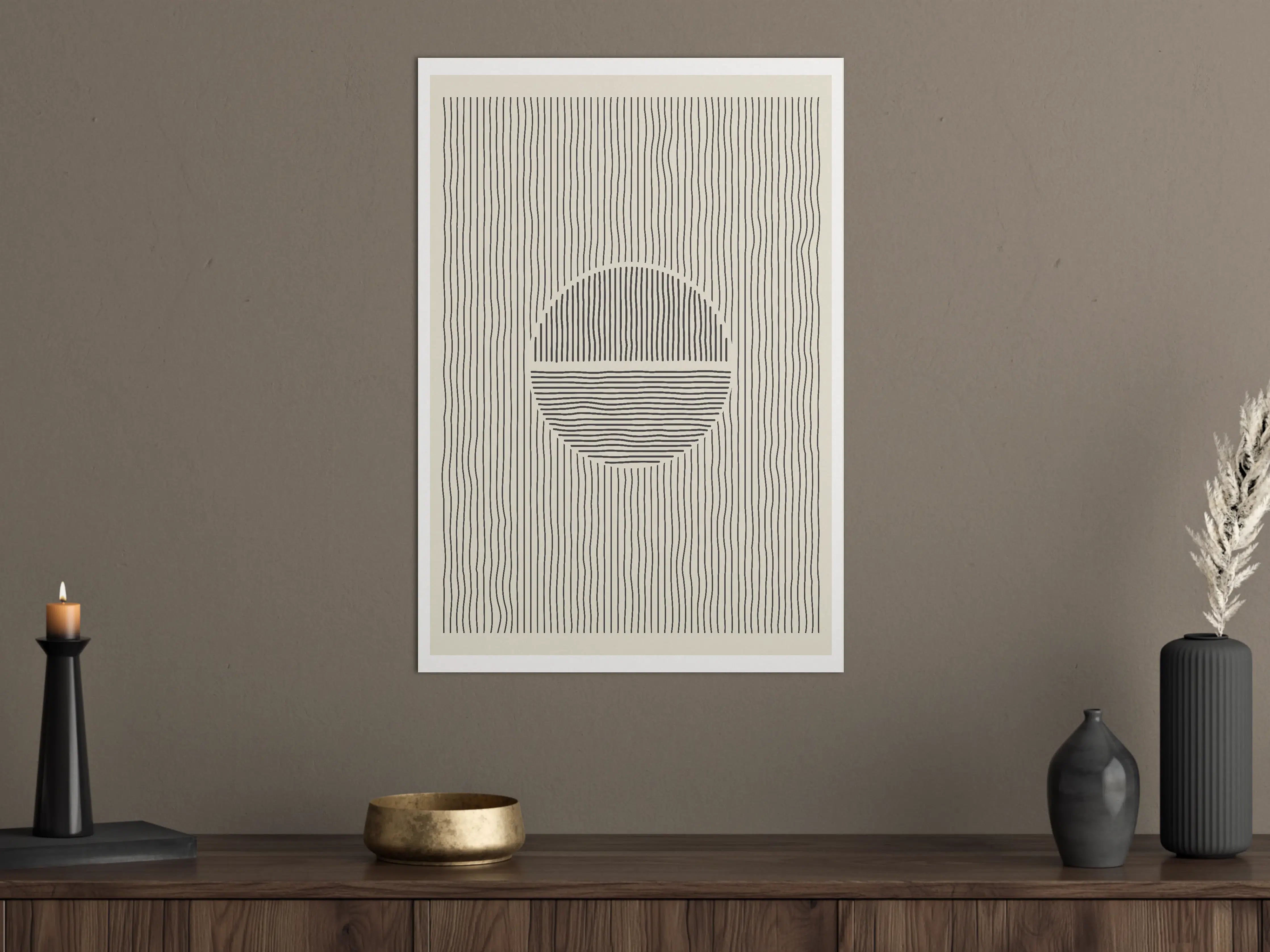 Große Wandbilder - Elegantes Schwarz-Weiß-Design mit Linienmuster