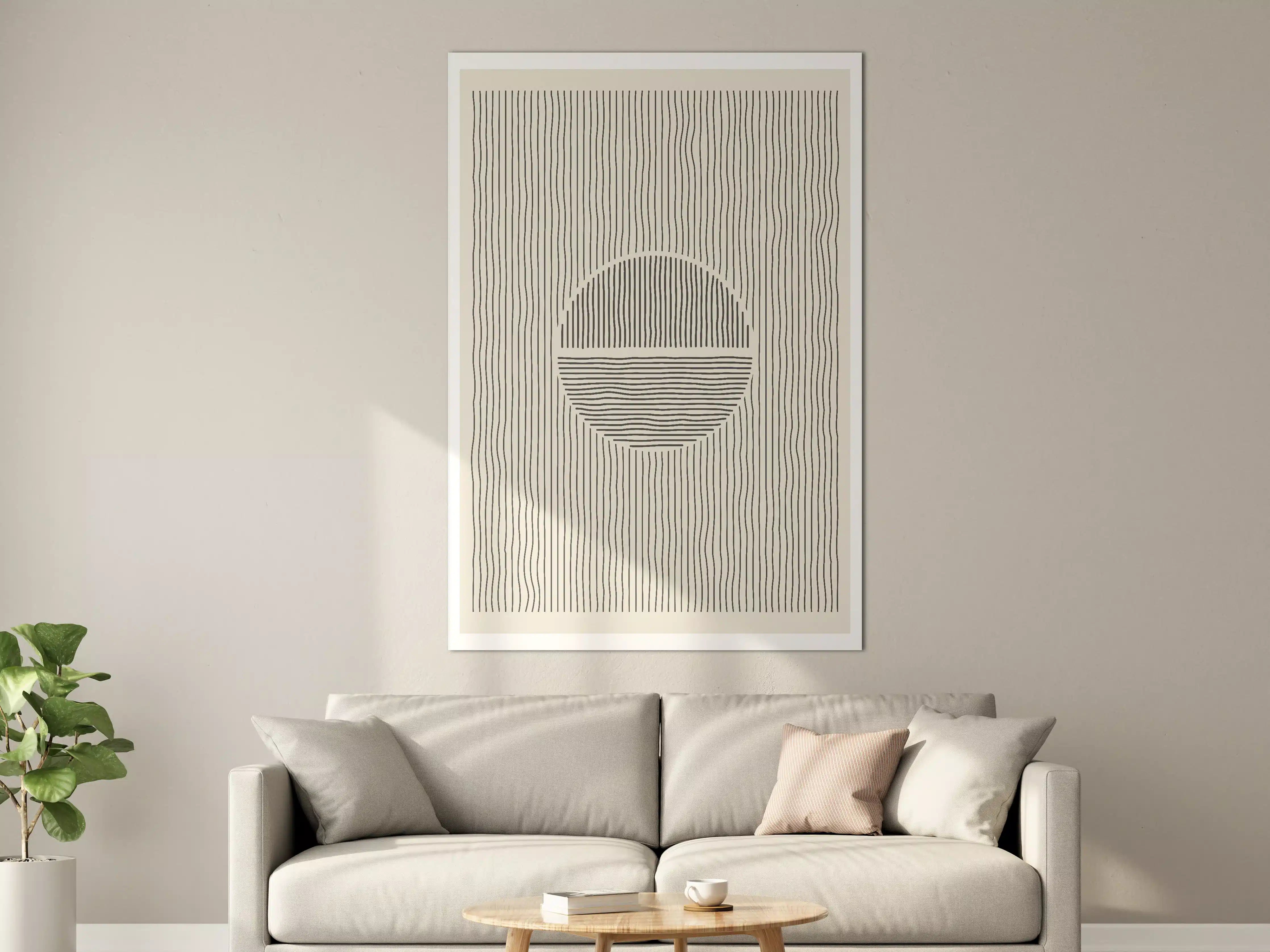 Große Wandbilder - Elegantes Schwarz-Weiß-Design mit Linienmuster