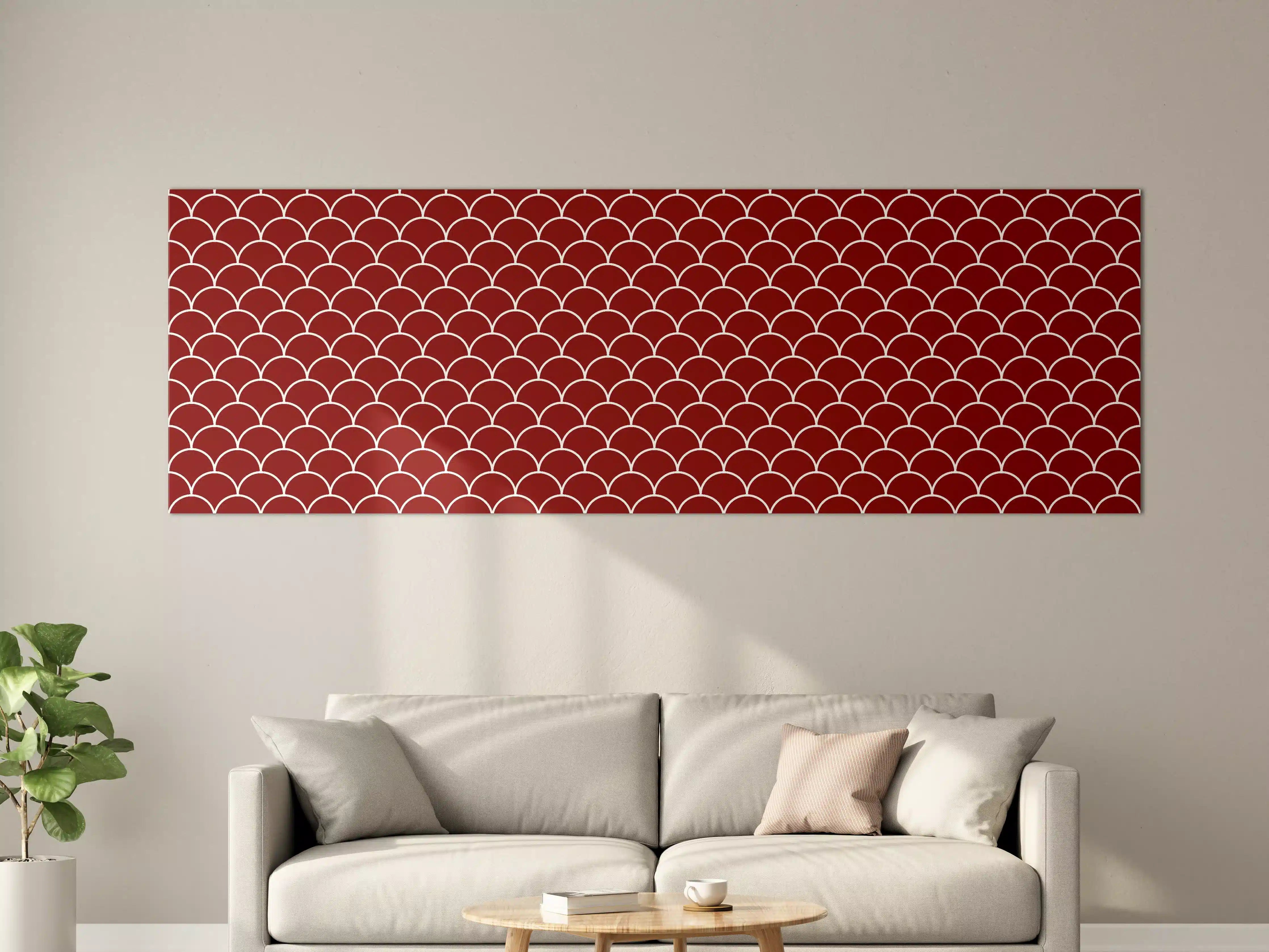 Große Wandbilder - Elegantes rotes Fischschuppen-Muster
