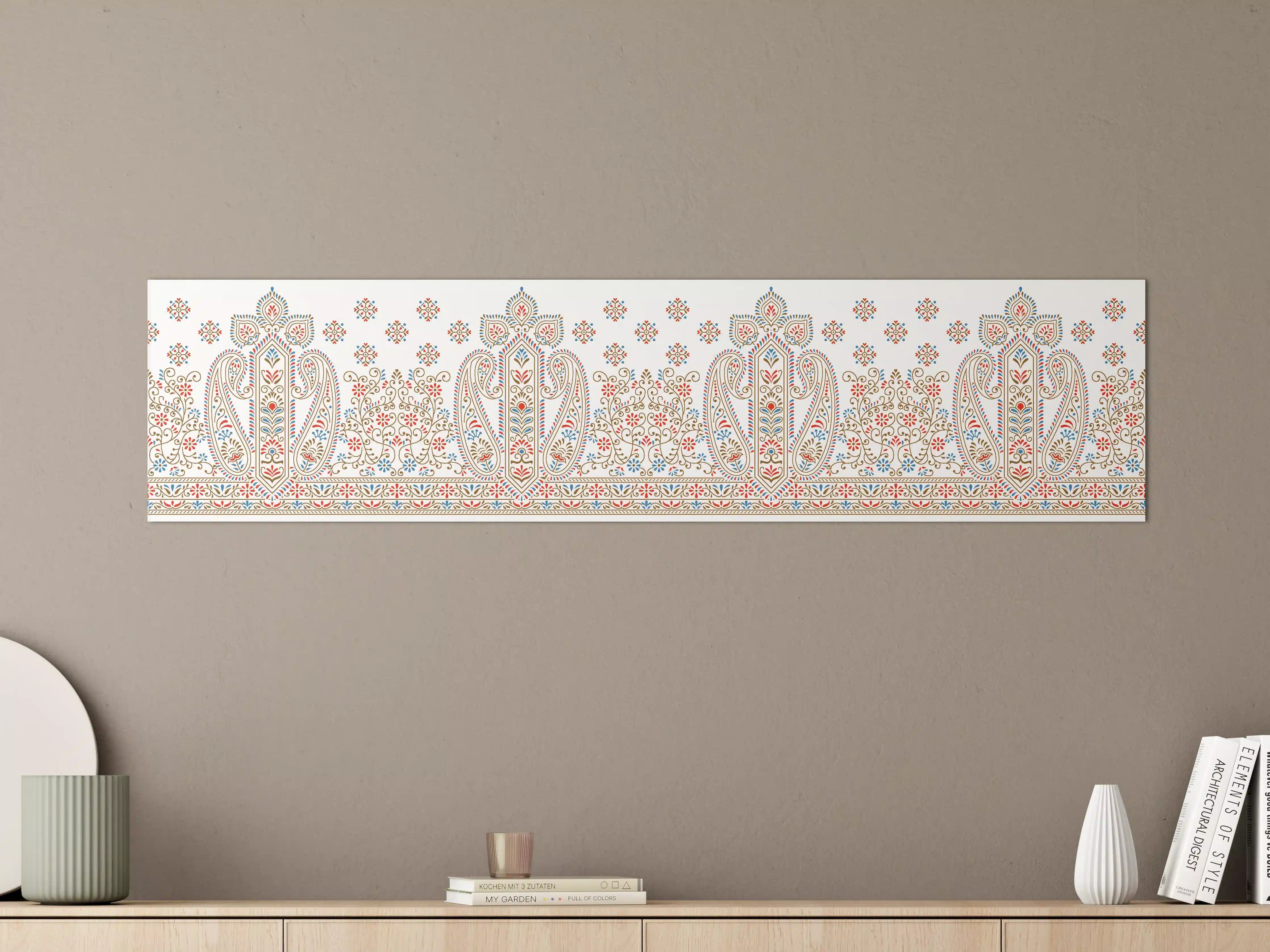 Große Wandbilder - Elegantes, detailliertes Ornamentmuster in sanften Farbnuancen