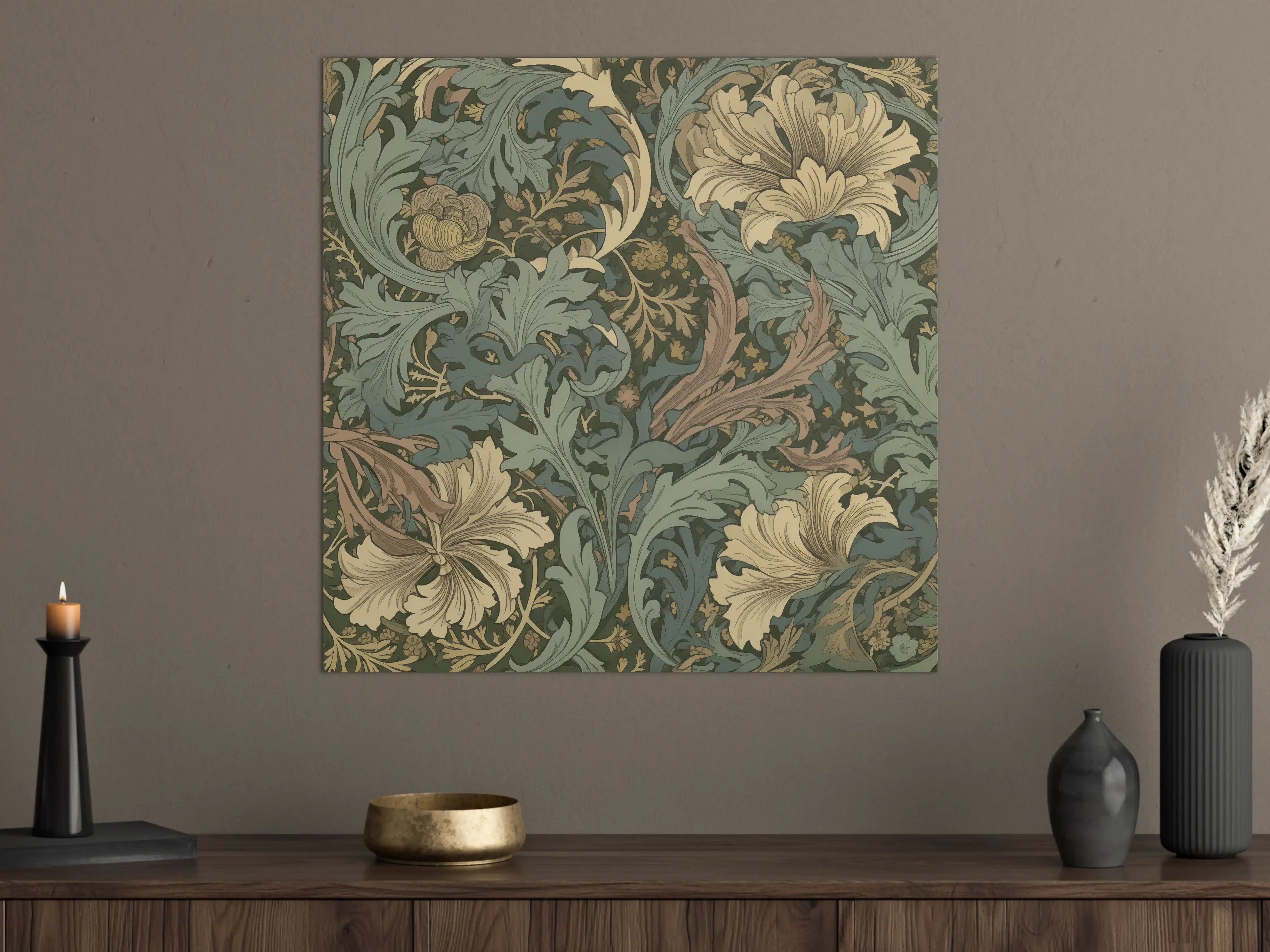 Große Wandbilder - Elegantes, florales Wandbild in gedämpften Tönen