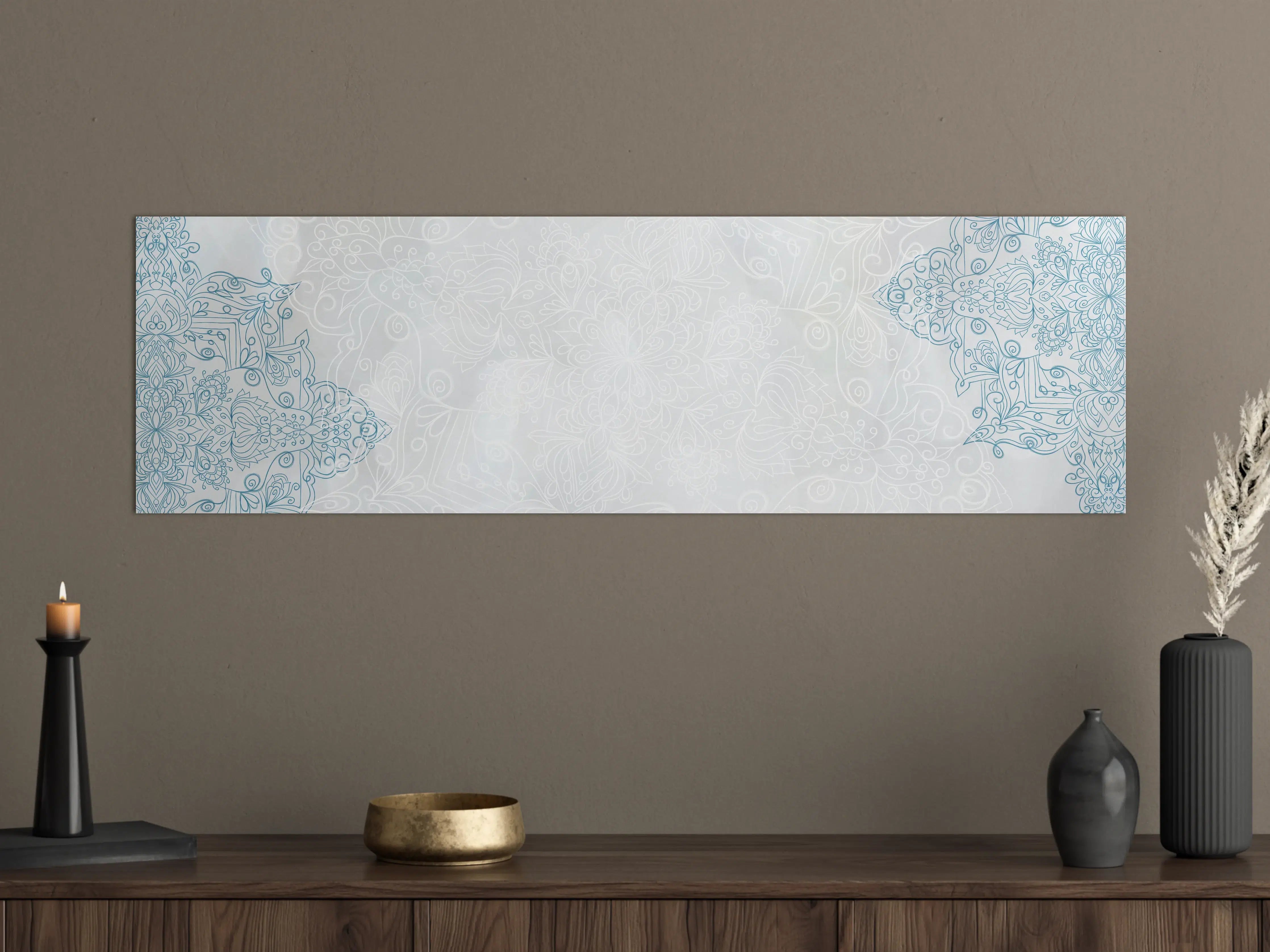 Große Wandbilder - Elegantes, helles Hintergrundbild mit dekorativen blauen Mustern