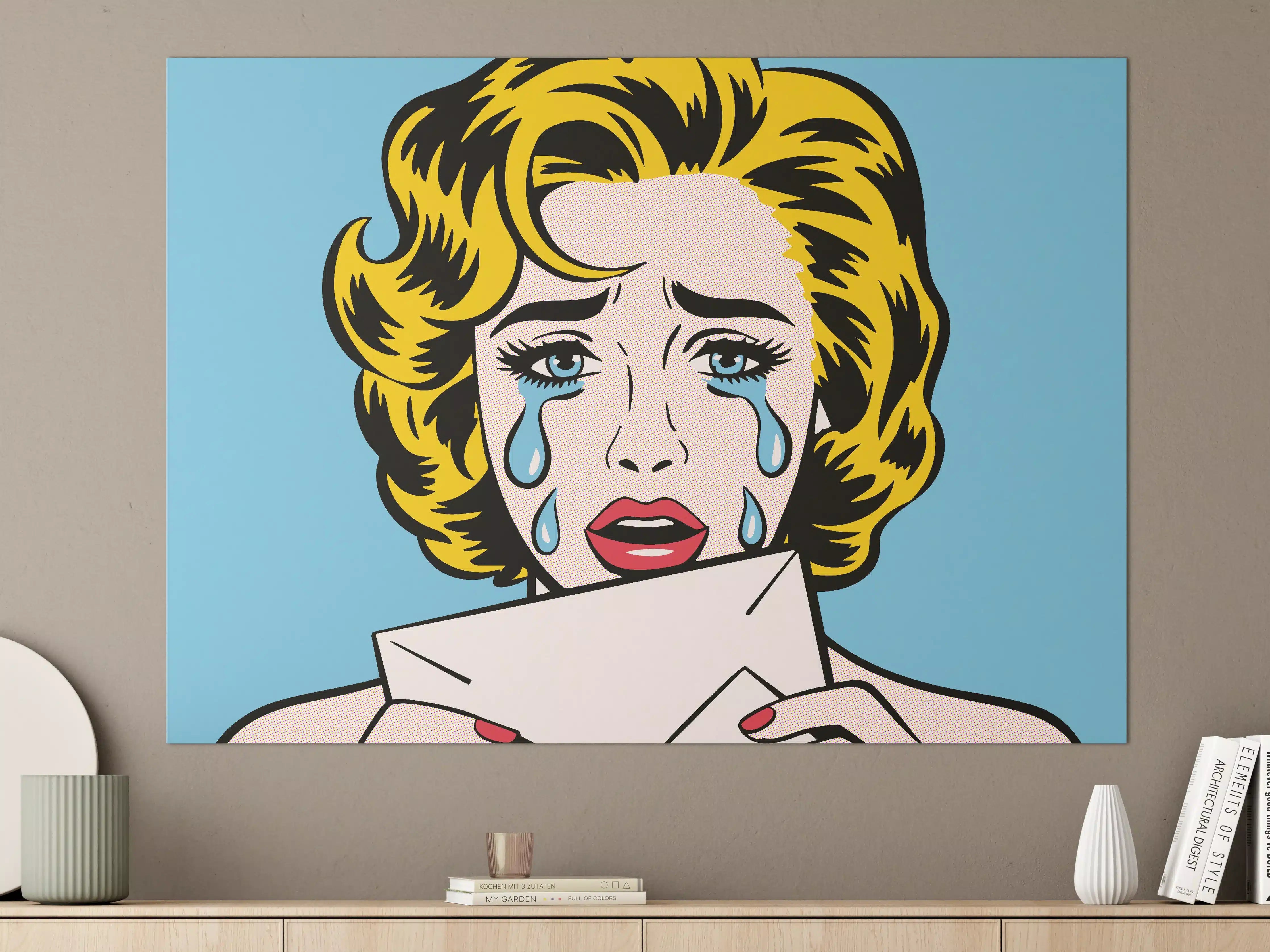 Große Wandbilder - Emotionale Pop Art Frau mit Tränen