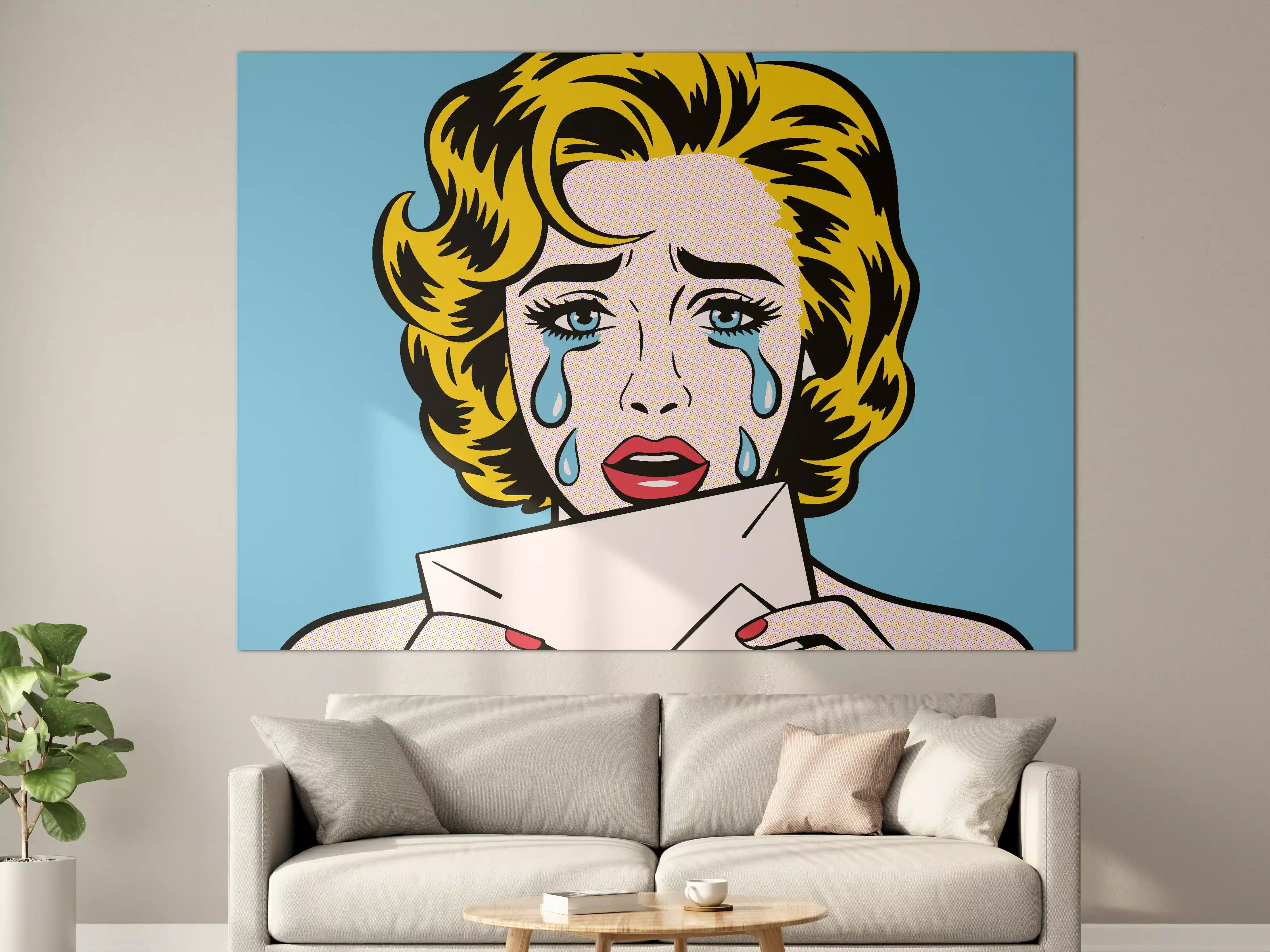 Große Wandbilder - Emotionale Pop Art Frau mit Tränen