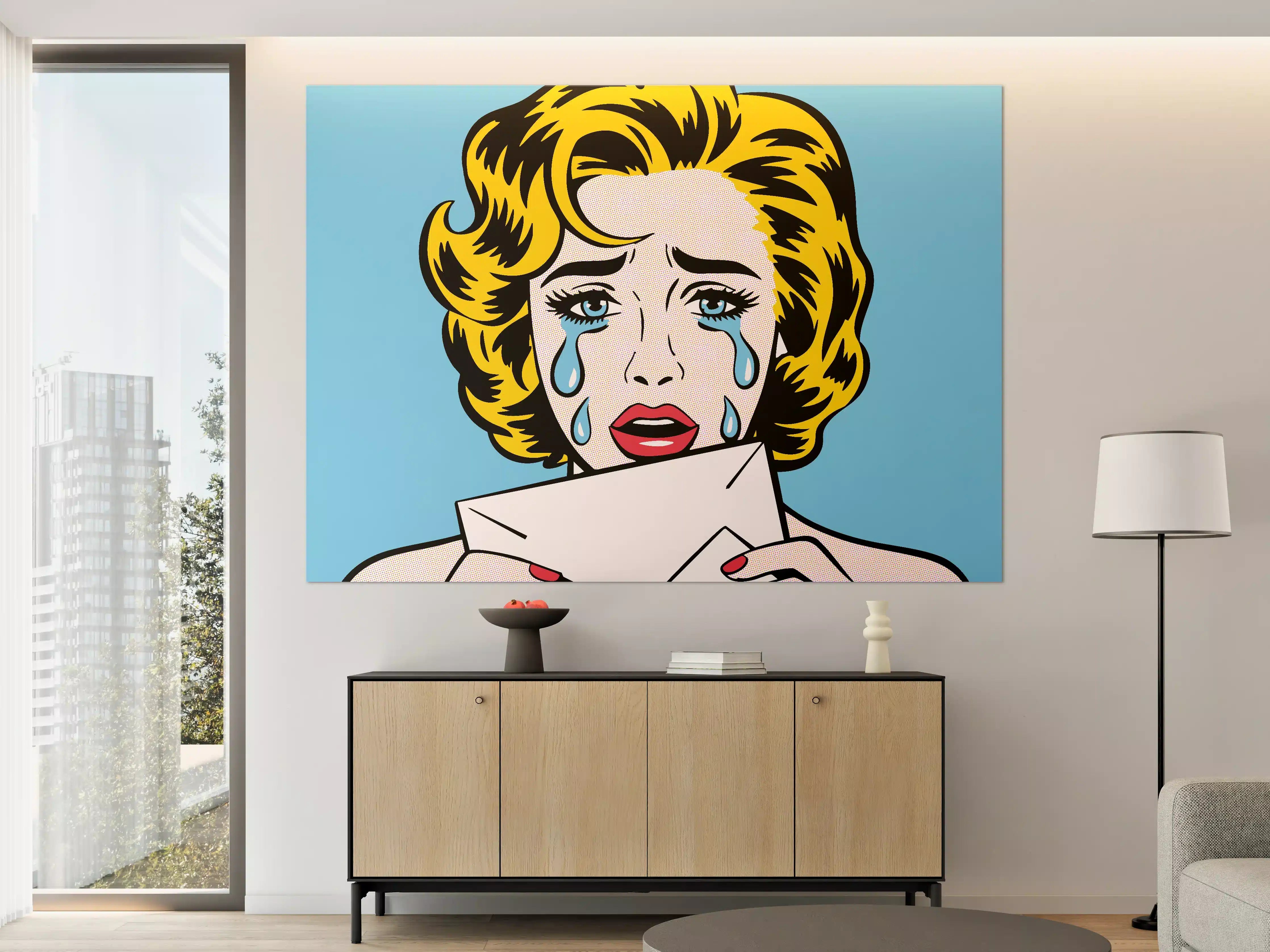 Große Wandbilder - Emotionale Pop Art Frau mit Tränen