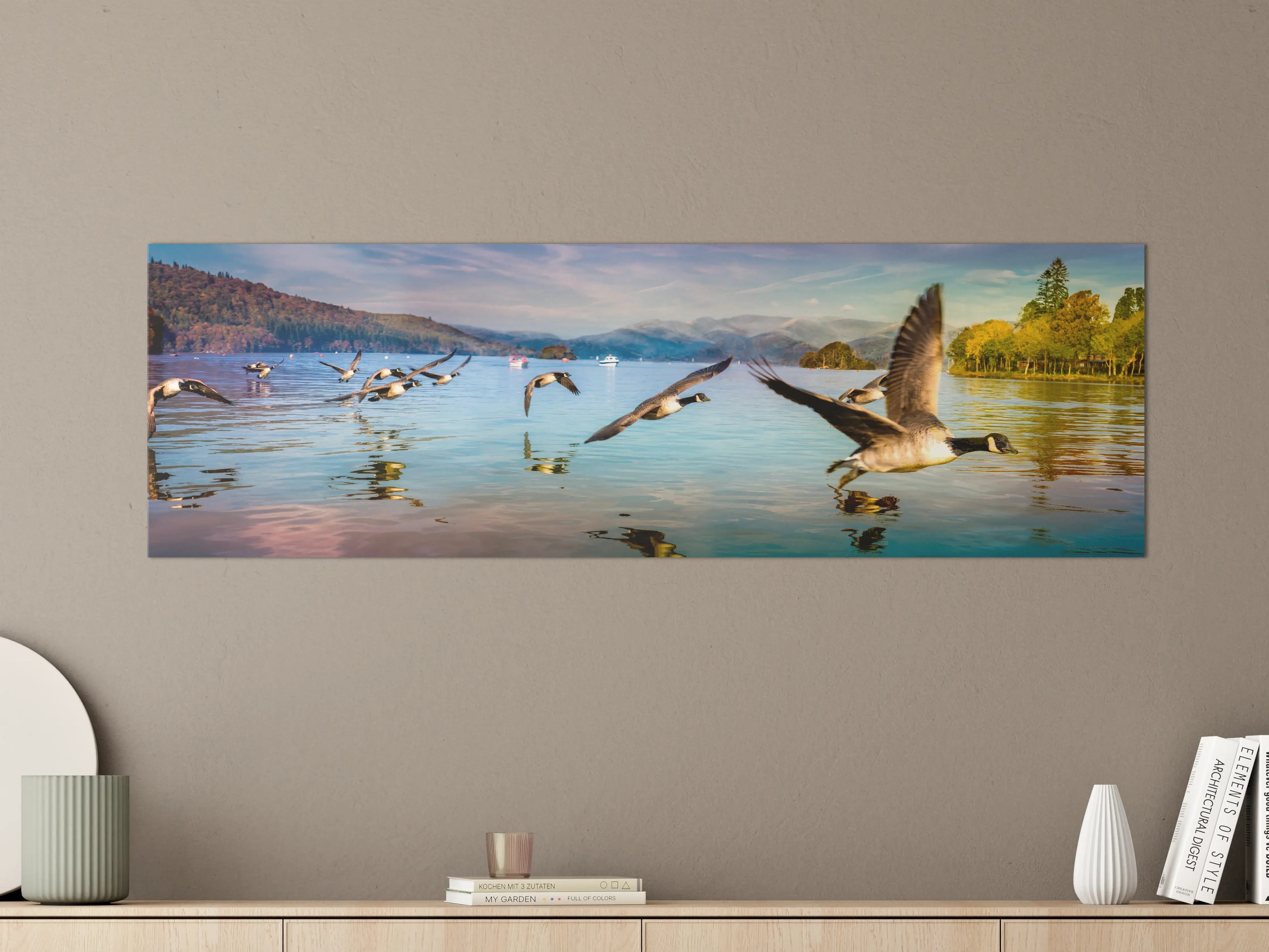 Große Wandbilder - Entenschwarm am Lake Windermere