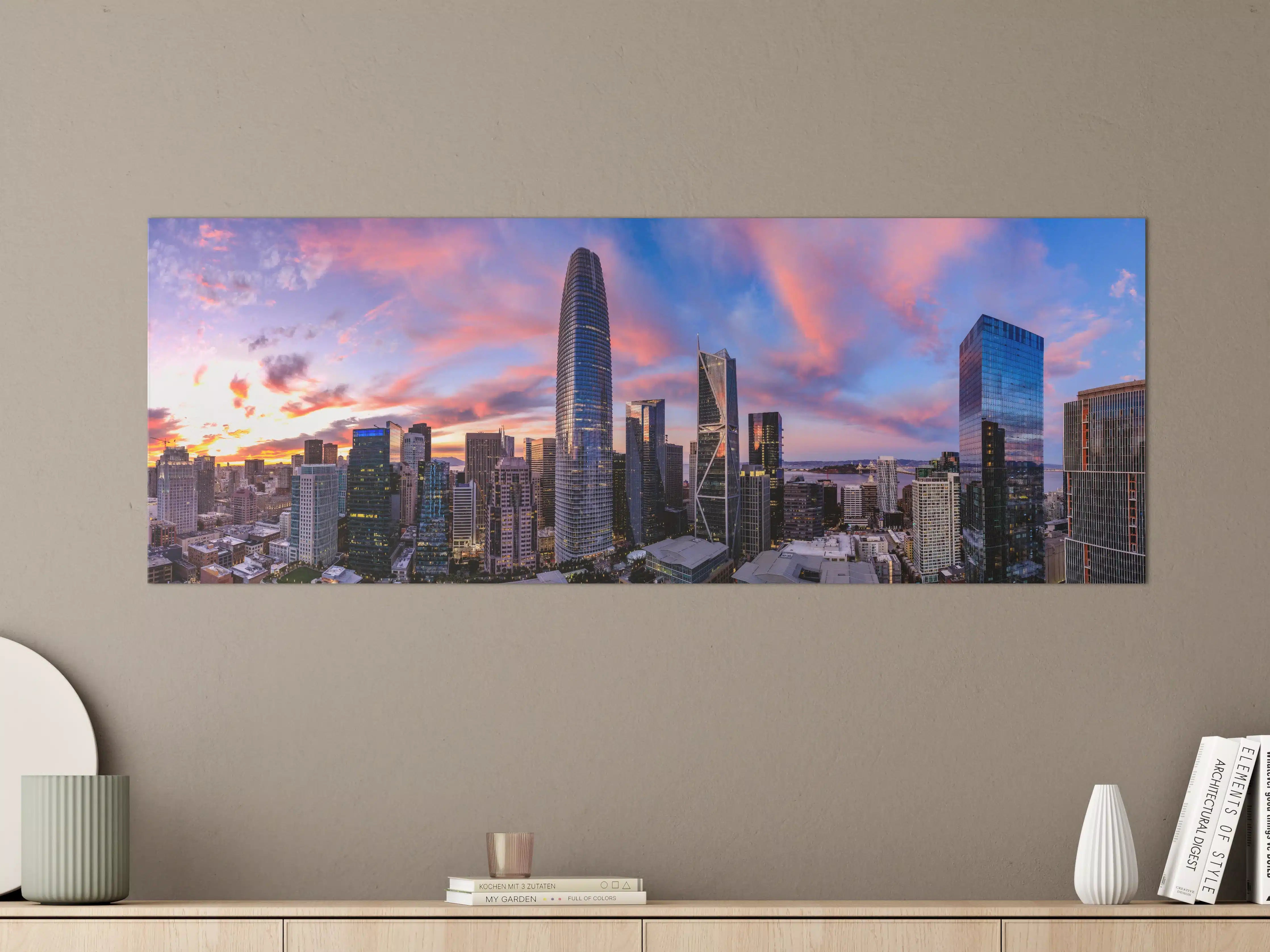 Große Wandbilder - Epischer Sonnenuntergang über San Francisco