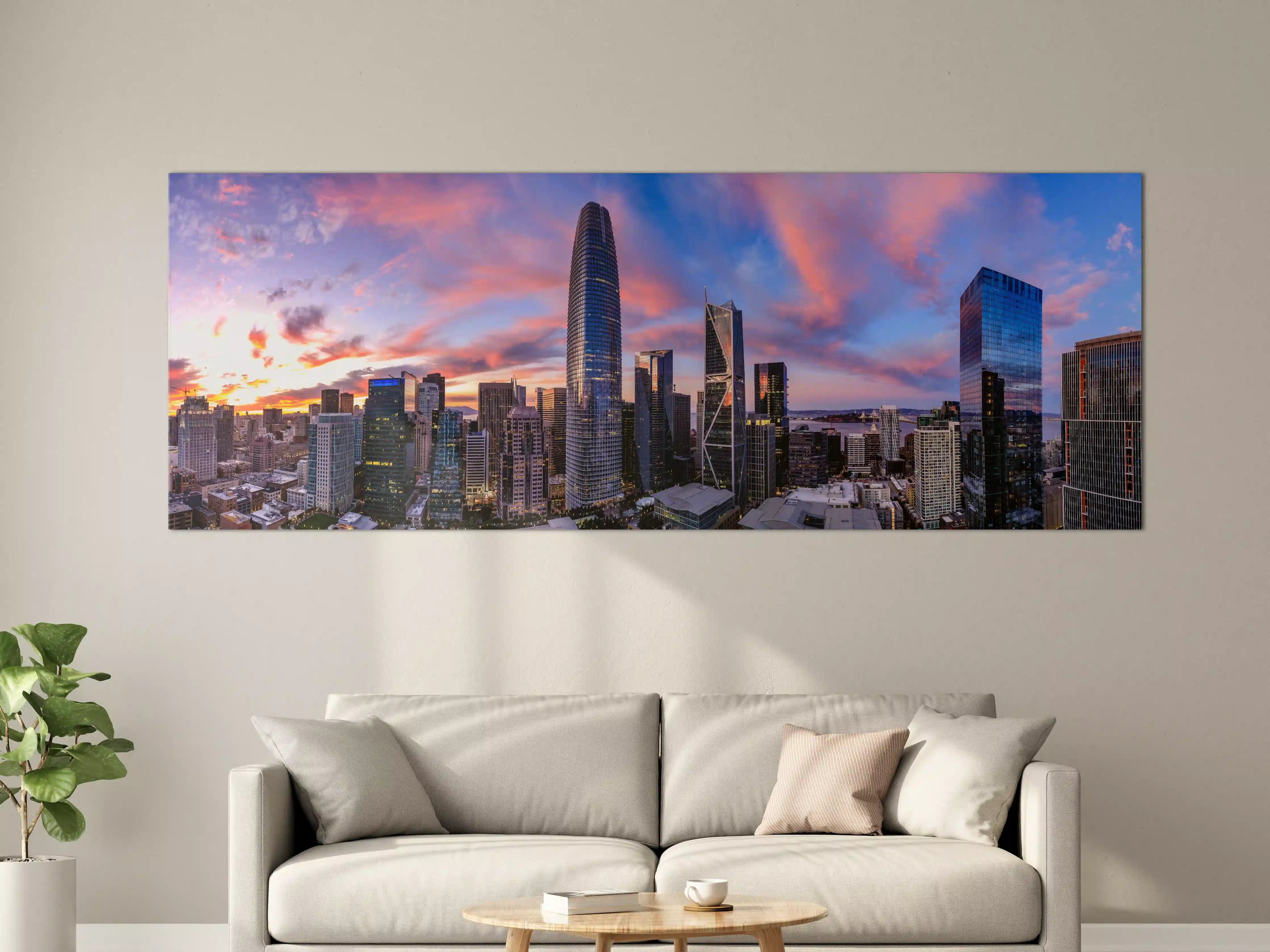Große Wandbilder - Epischer Sonnenuntergang über San Francisco