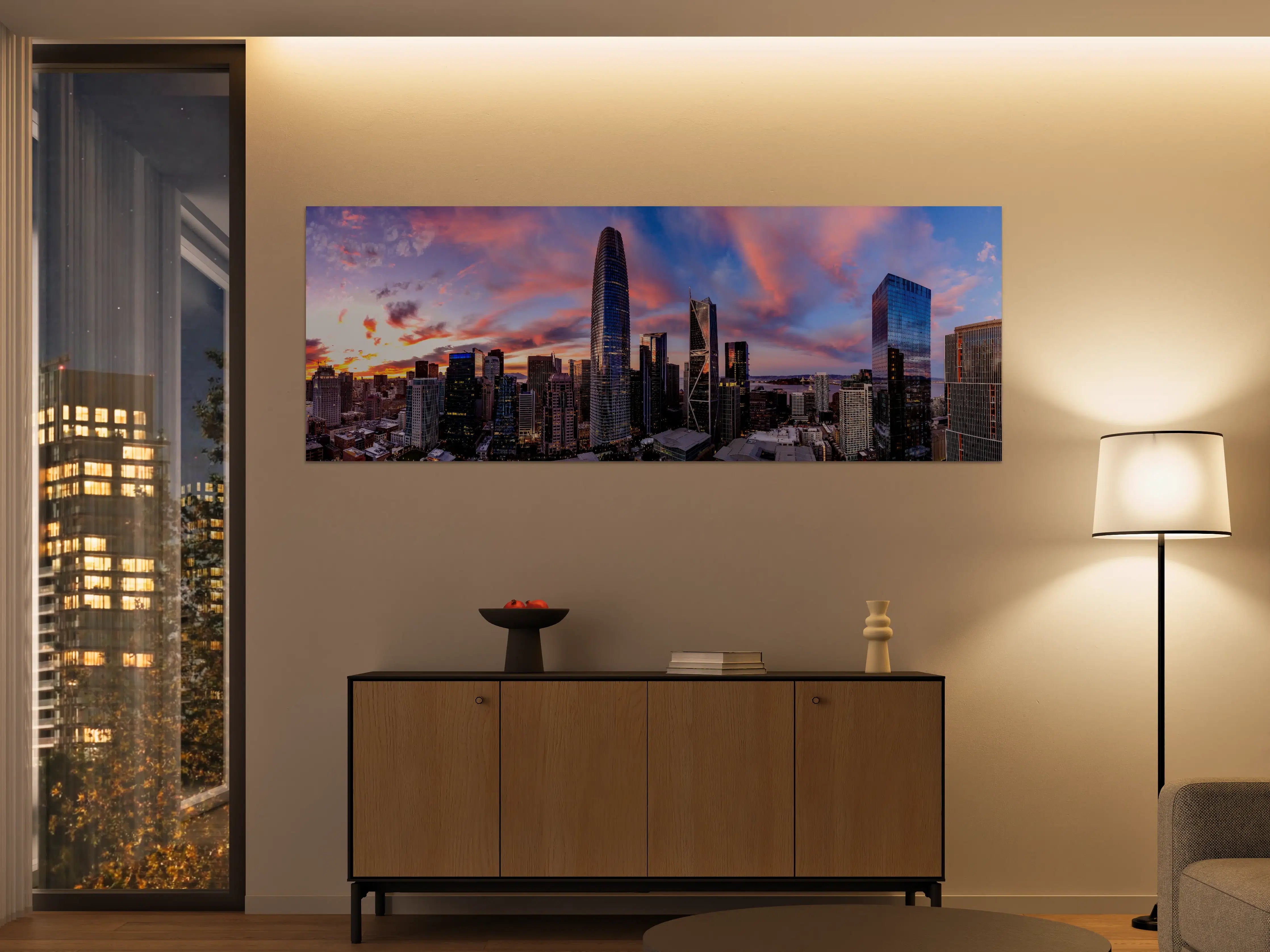 Große Wandbilder - Epischer Sonnenuntergang über San Francisco