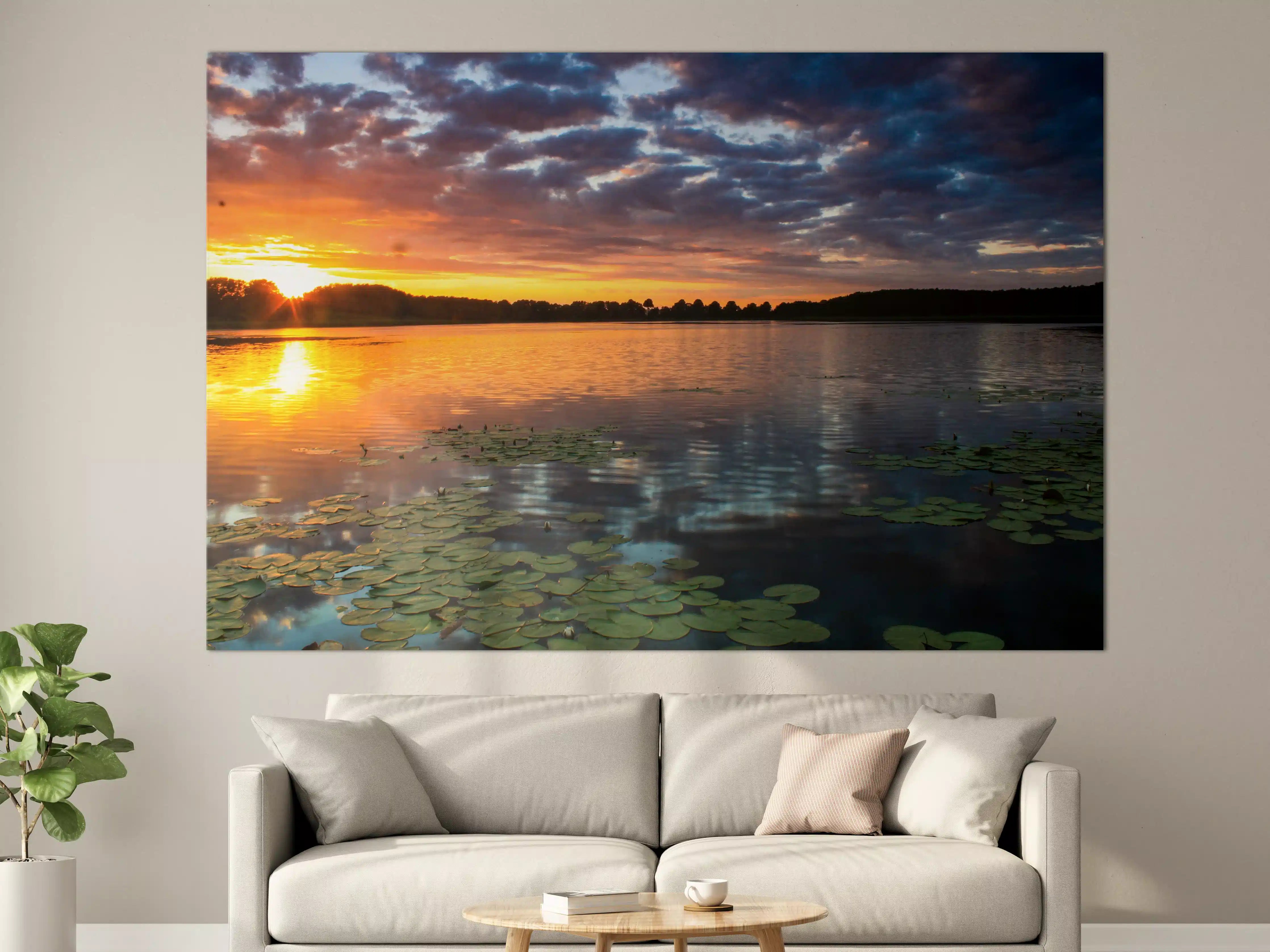 Große Wandbilder - Epischer Sonnenuntergang über See