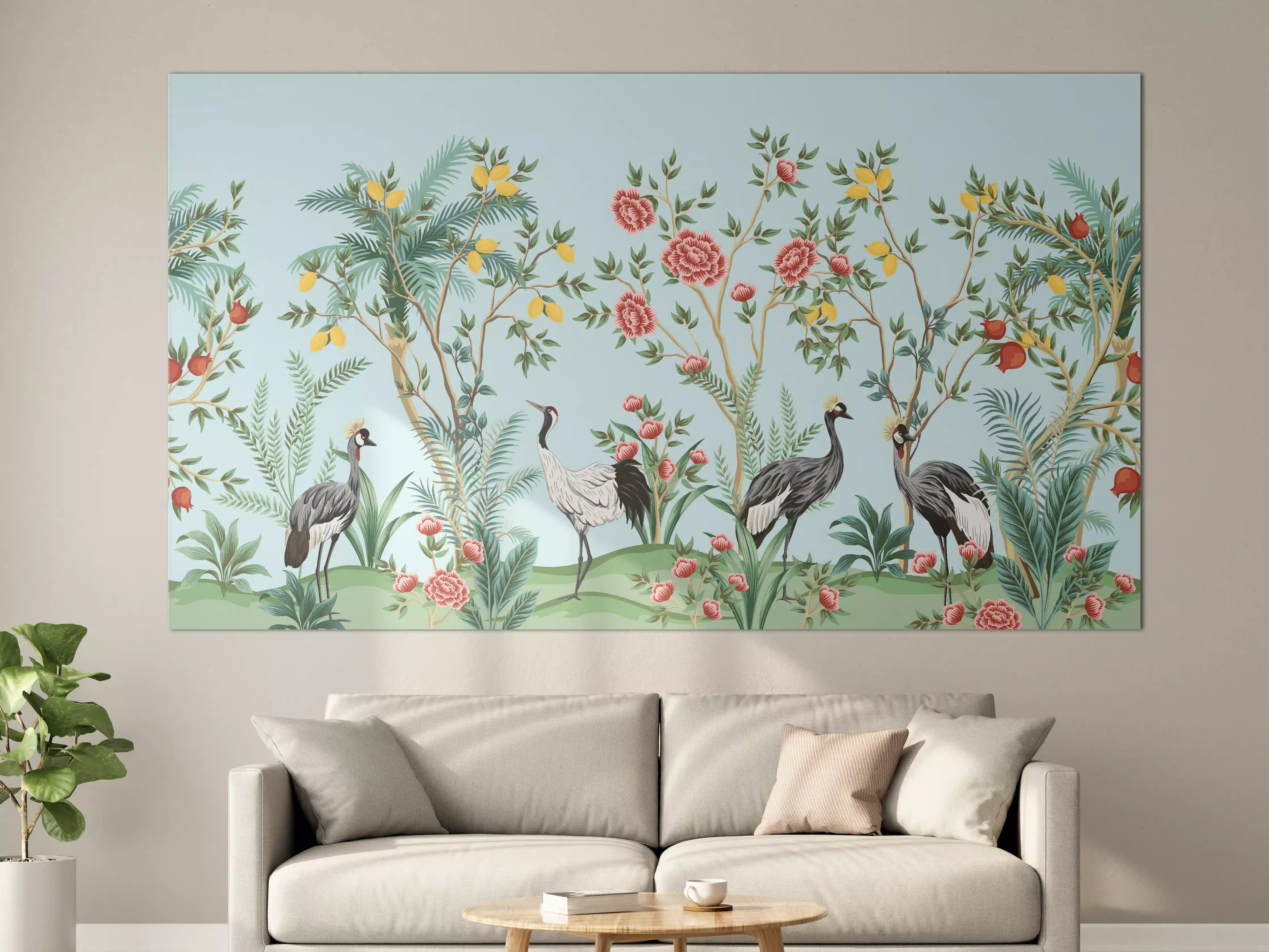 Große Wandbilder - Exotische Vogel-Tapete