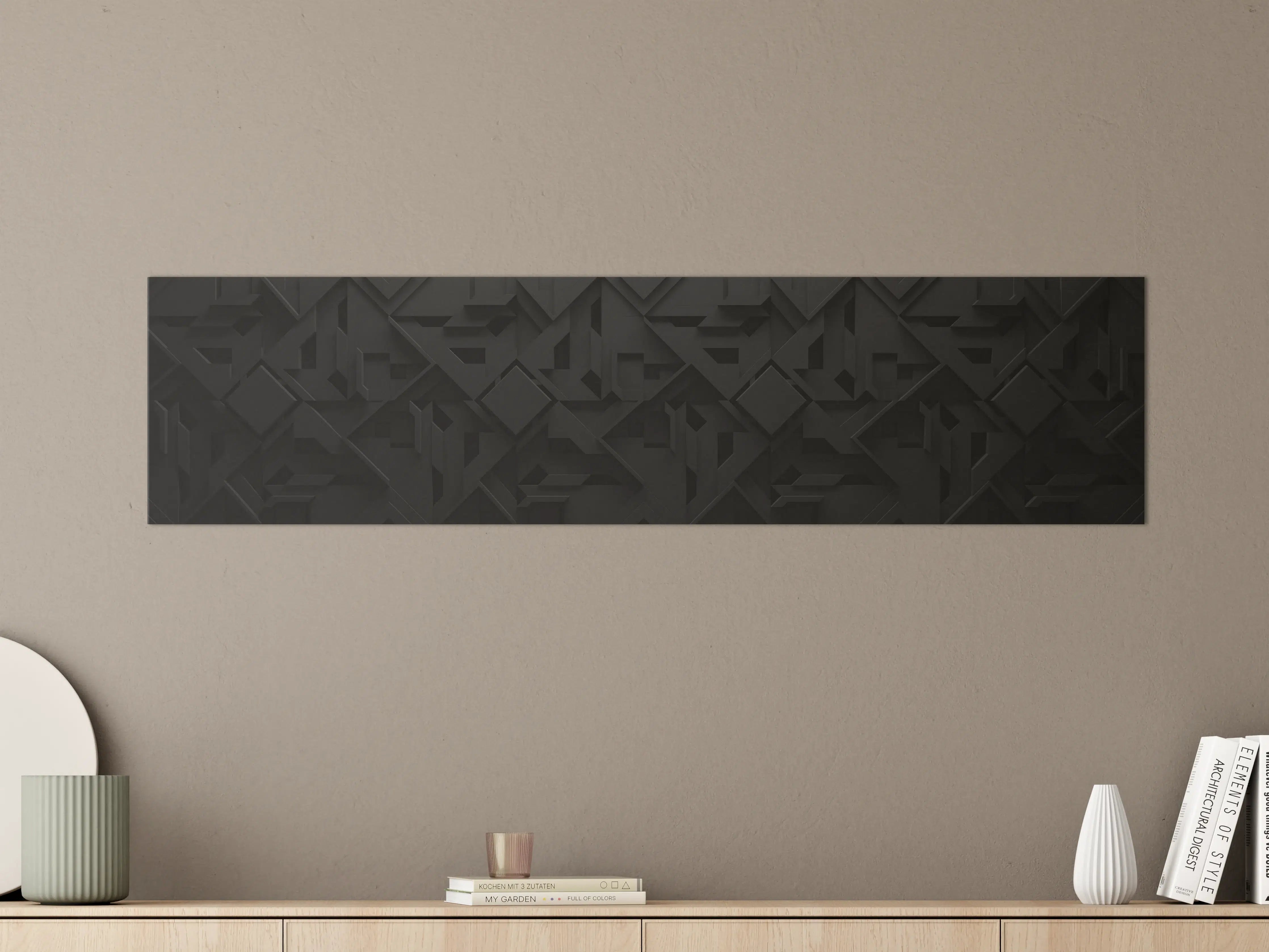 Große Wandbilder - Extra-Dunkler Schwarz 3D Hintergrund
