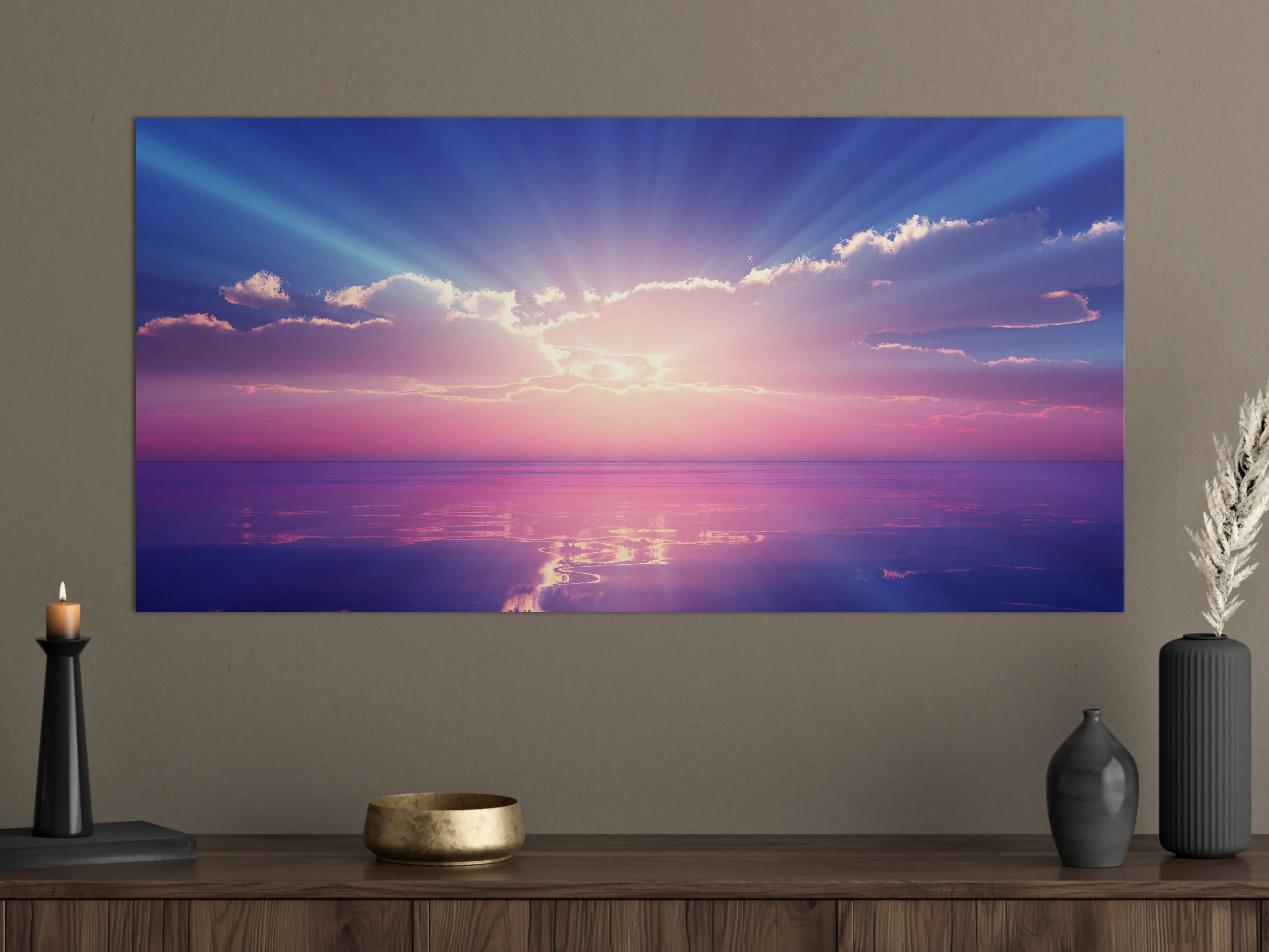 Große Wandbilder - Fantasievoller Sonnenuntergang über dem Meer
